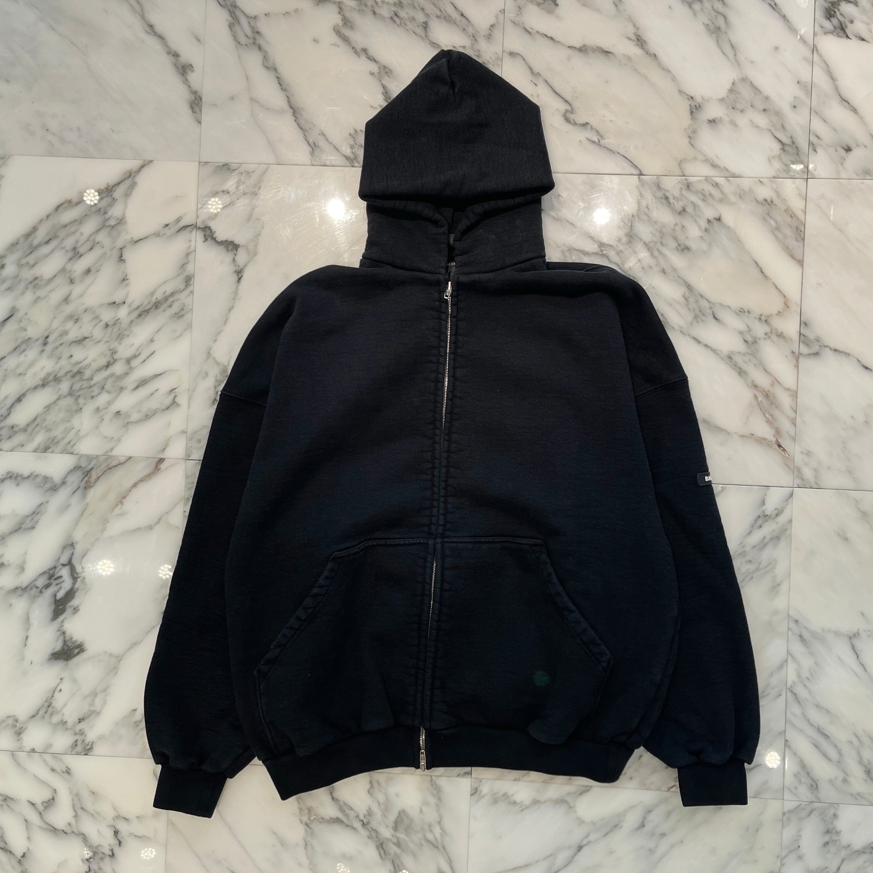BALENCIAGA 2022AW Vintage Zip Up Hoodie 744444 TQVG1 バレンシアガ ヴィンテージ加工 ジップアップフーディ サイズ2