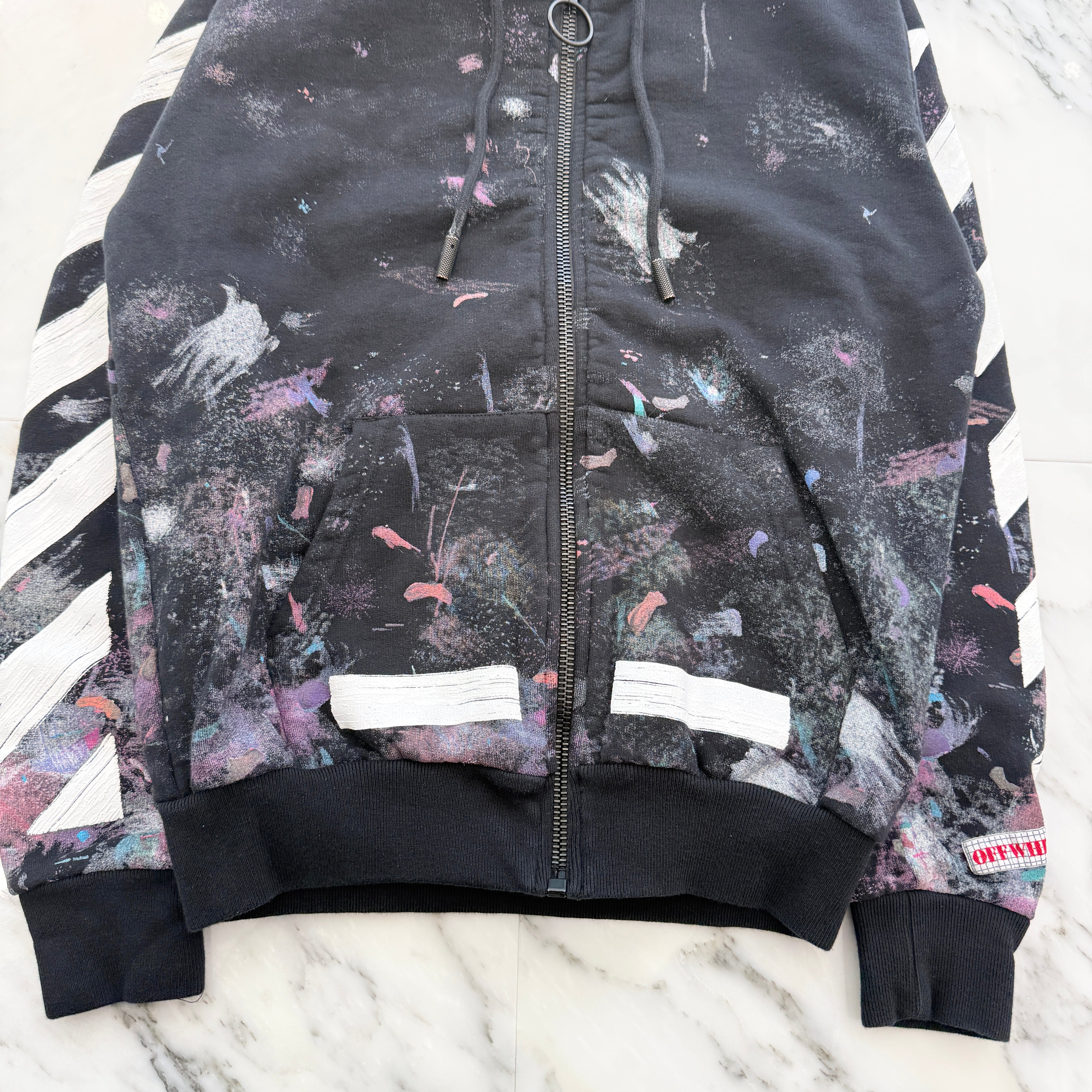 OFF-WHITE 2017AW Galaxy Brushed Zip Up Hoodie Size XS オフホワイト ギャラクシー ブラッシュド ジップアップパーカー サイズXS