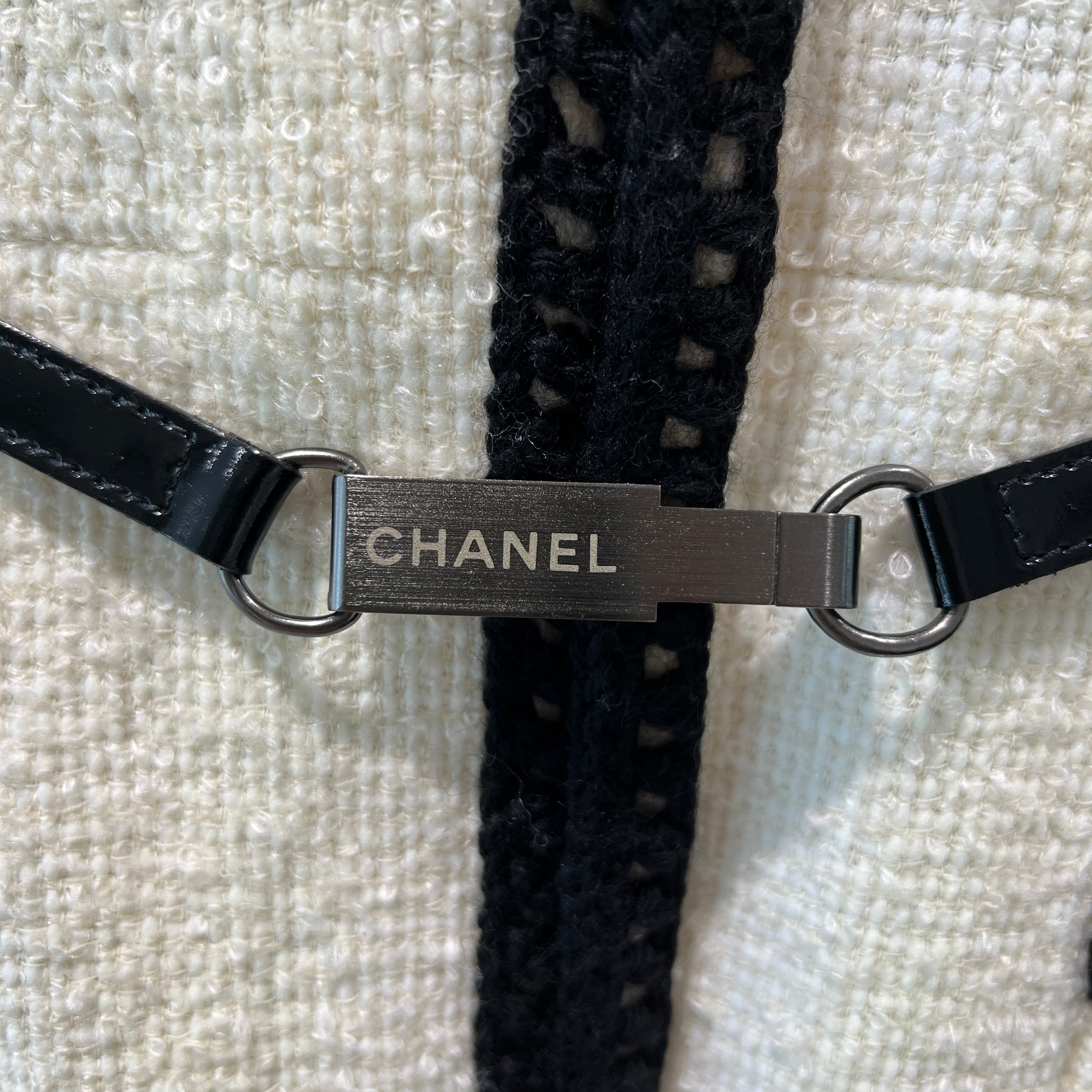 CHANEL Vintage Tweed Collarless Long Coat P16295V08789 Size 40