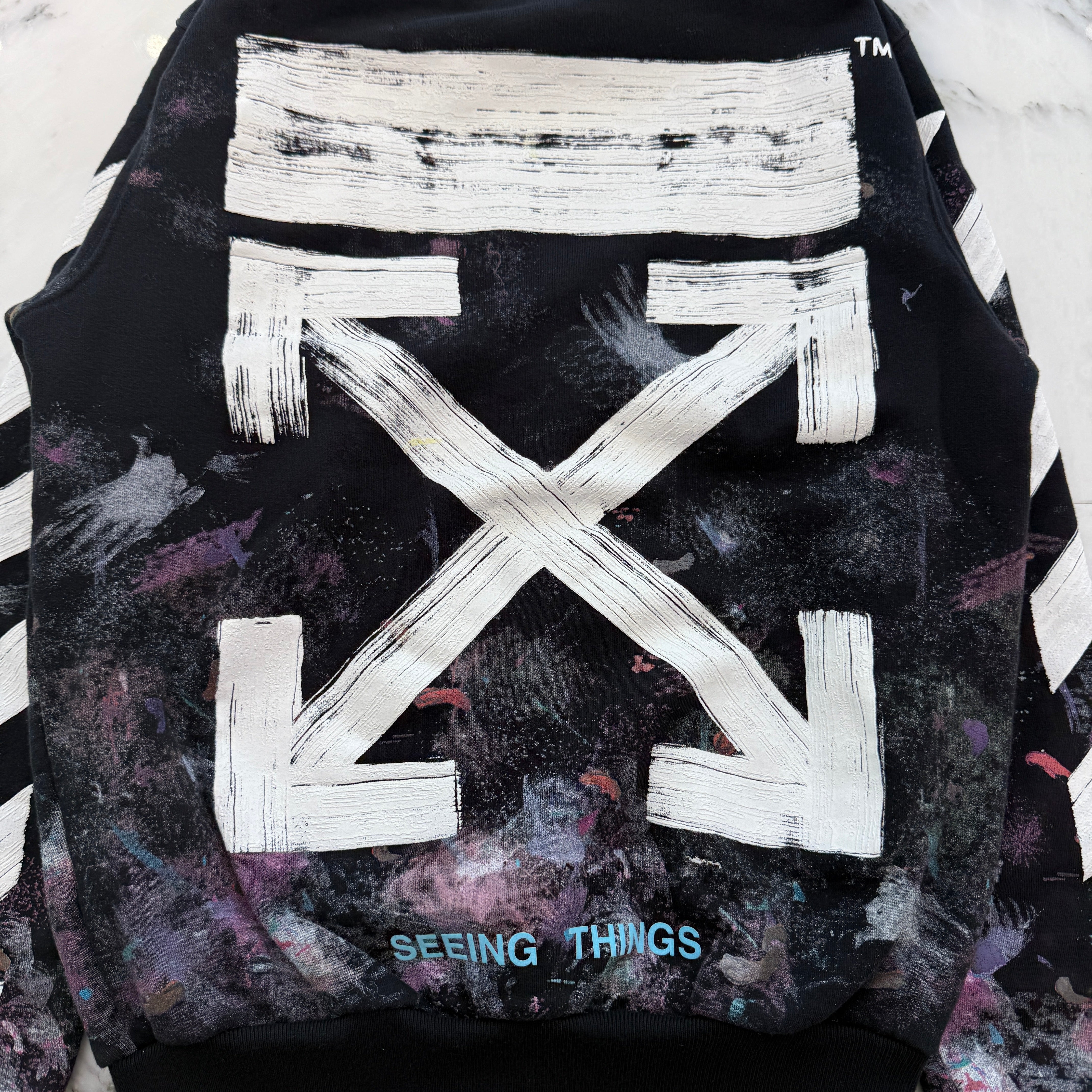 OFF-WHITE 2017AW Galaxy Brushed Zip Up Hoodie Size XS オフホワイト ギャラクシー ブラッシュド ジップアップパーカー サイズXS