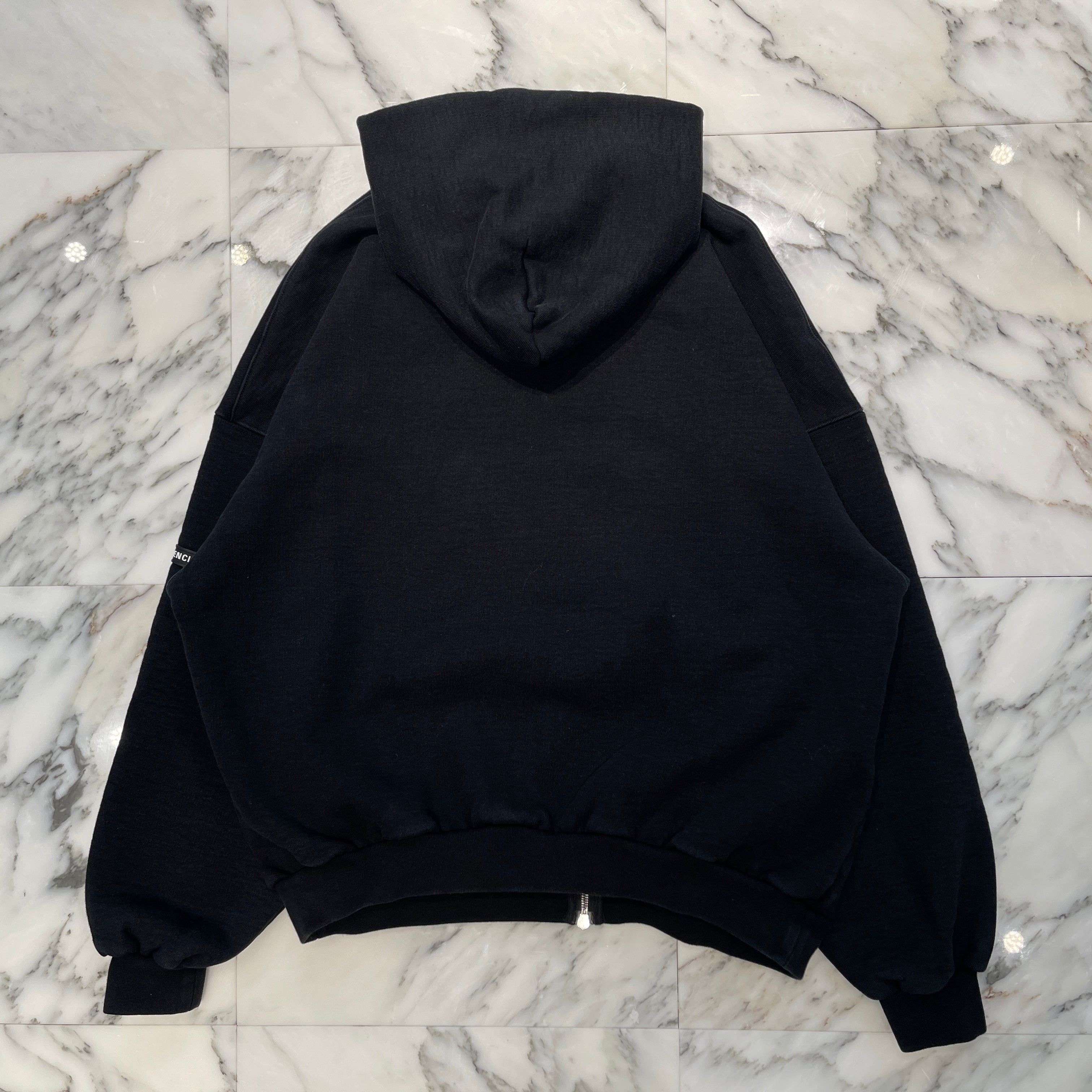 BALENCIAGA 2022AW Vintage Zip Up Hoodie 744444 TQVG1 バレンシアガ ヴィンテージ加工 ジップアップフーディ サイズ2