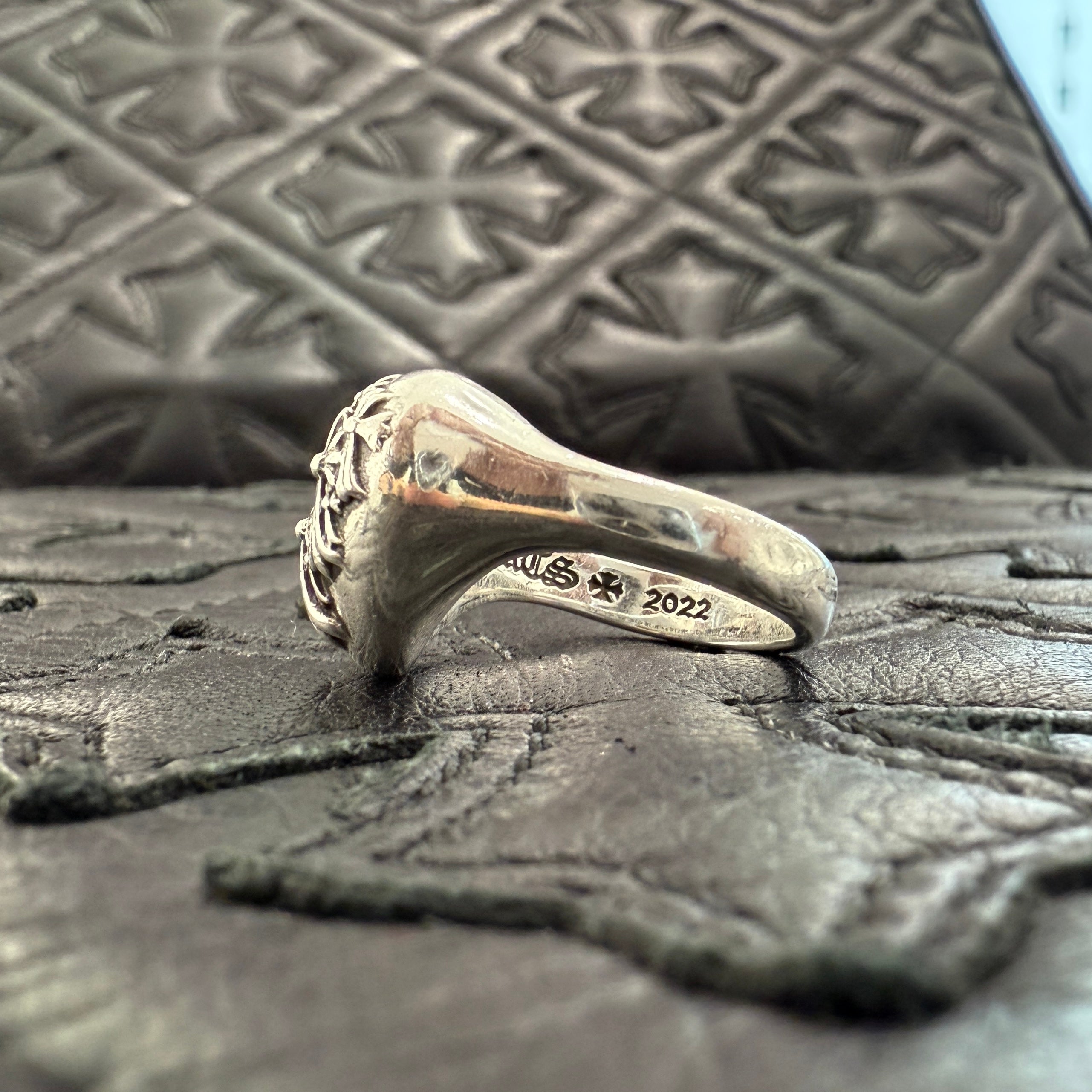 【CHROME HEARTS】 シルバー RlP ハート セメタリー リング CHROME HEARTS クロムハーツ Cemetery Cross Heart セメタリー