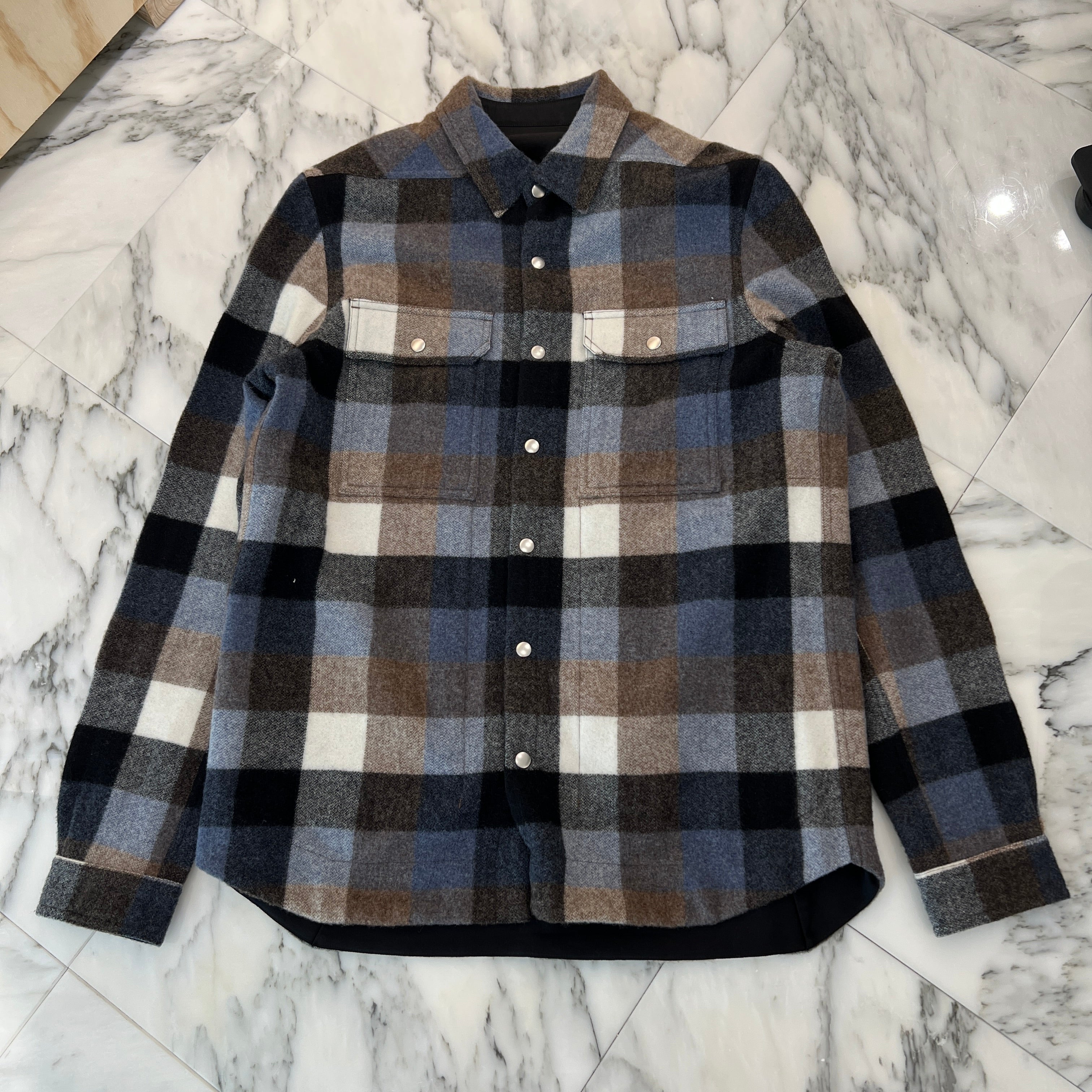 Rick Owens 2024AW Porterville Check Shirt Jacket RU02D6729WLLDP Size 40 リックオウェンス ポータービル チェック シャツジャケット サイズ40
