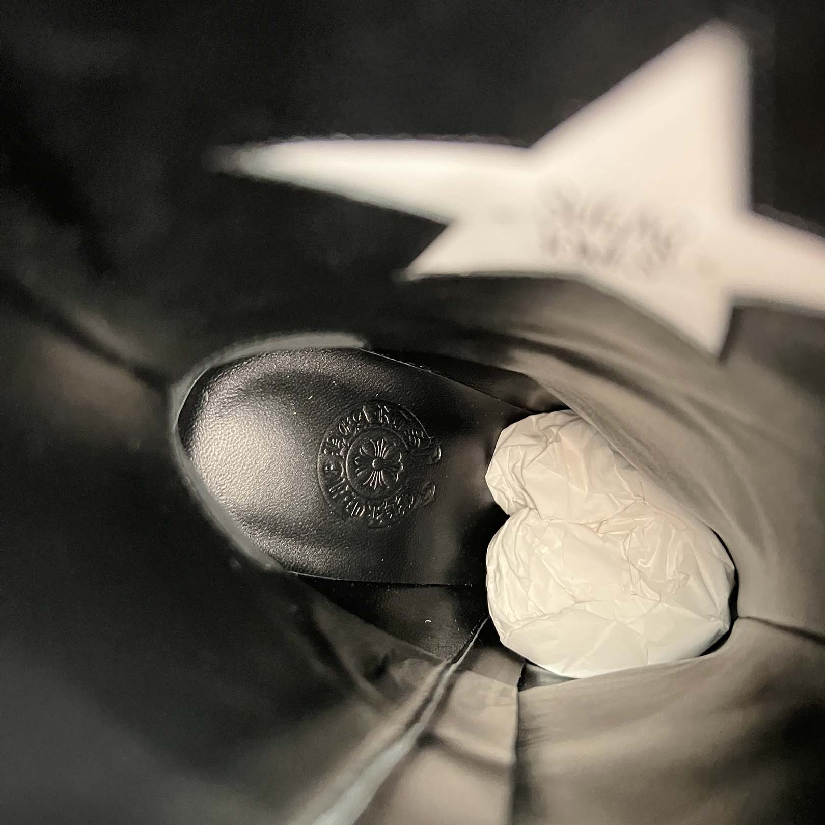 CHROME HEARTS SUGER JONES Triple Cross Leather Patch Heel boots Size 39(約24.0cm) クロムハーツ シュガージョーンズ トリプルクロス レザーパッチ ヒールブーツ サイズ39(約24.0cm)