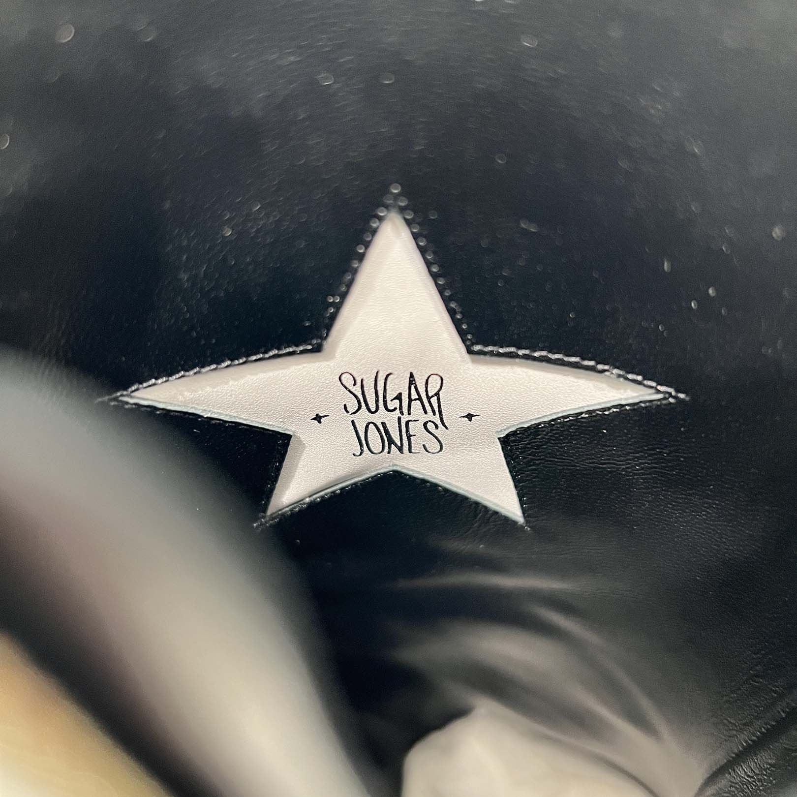 CHROME HEARTS SUGER JONES Triple Cross Leather Patch Heel boots Size 39(約24.0cm) クロムハーツ シュガージョーンズ トリプルクロス レザーパッチ ヒールブーツ サイズ39(約24.0cm)