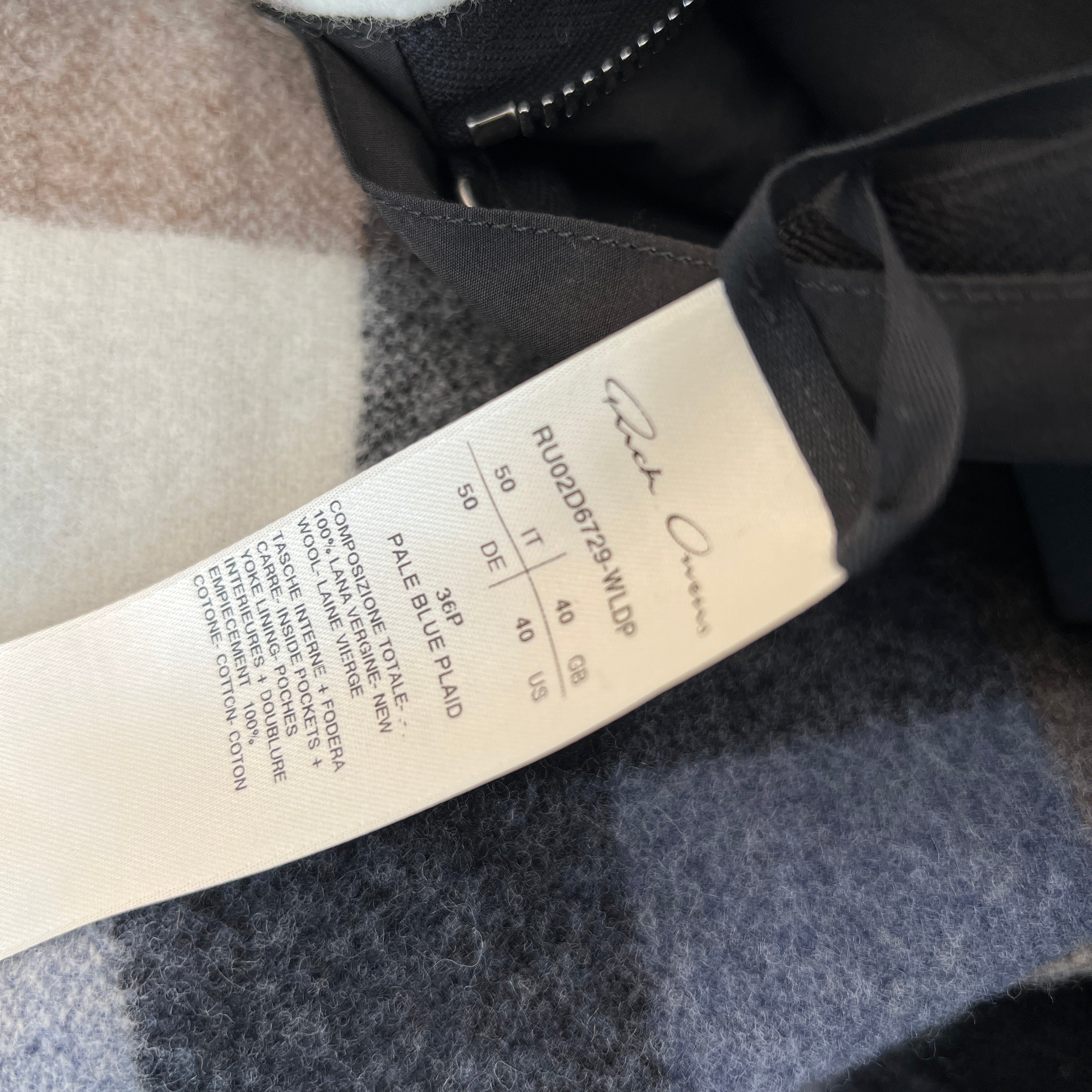 Rick Owens 2024AW Porterville Check Shirt Jacket RU02D6729WLLDP Size 40 リックオウェンス ポータービル チェック シャツジャケット サイズ40