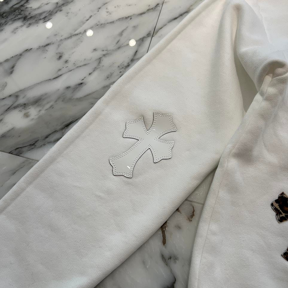 CHROME HEARTS Y NOT Multi Leather Cross Patch Sweatshirt Size M クロムハーツ ワイノット マルチレザークロスパッチ スウェットシャツ サイズM