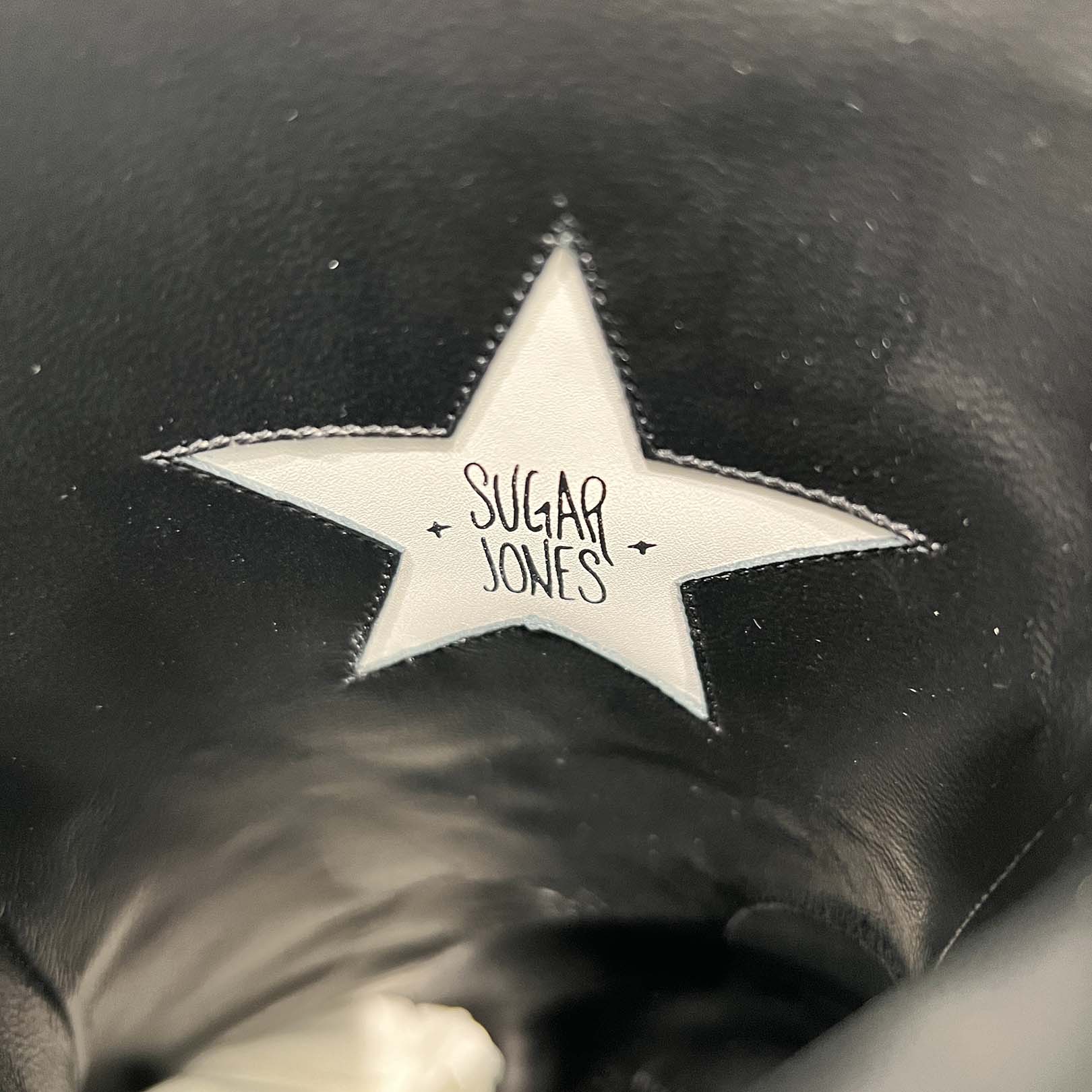 CHROME HEARTS SUGER JONES Triple Cross Leather Patch Heel boots Size 39(約24.0cm) クロムハーツ シュガージョーンズ トリプルクロス レザーパッチ ヒールブーツ サイズ39(約24.0cm)