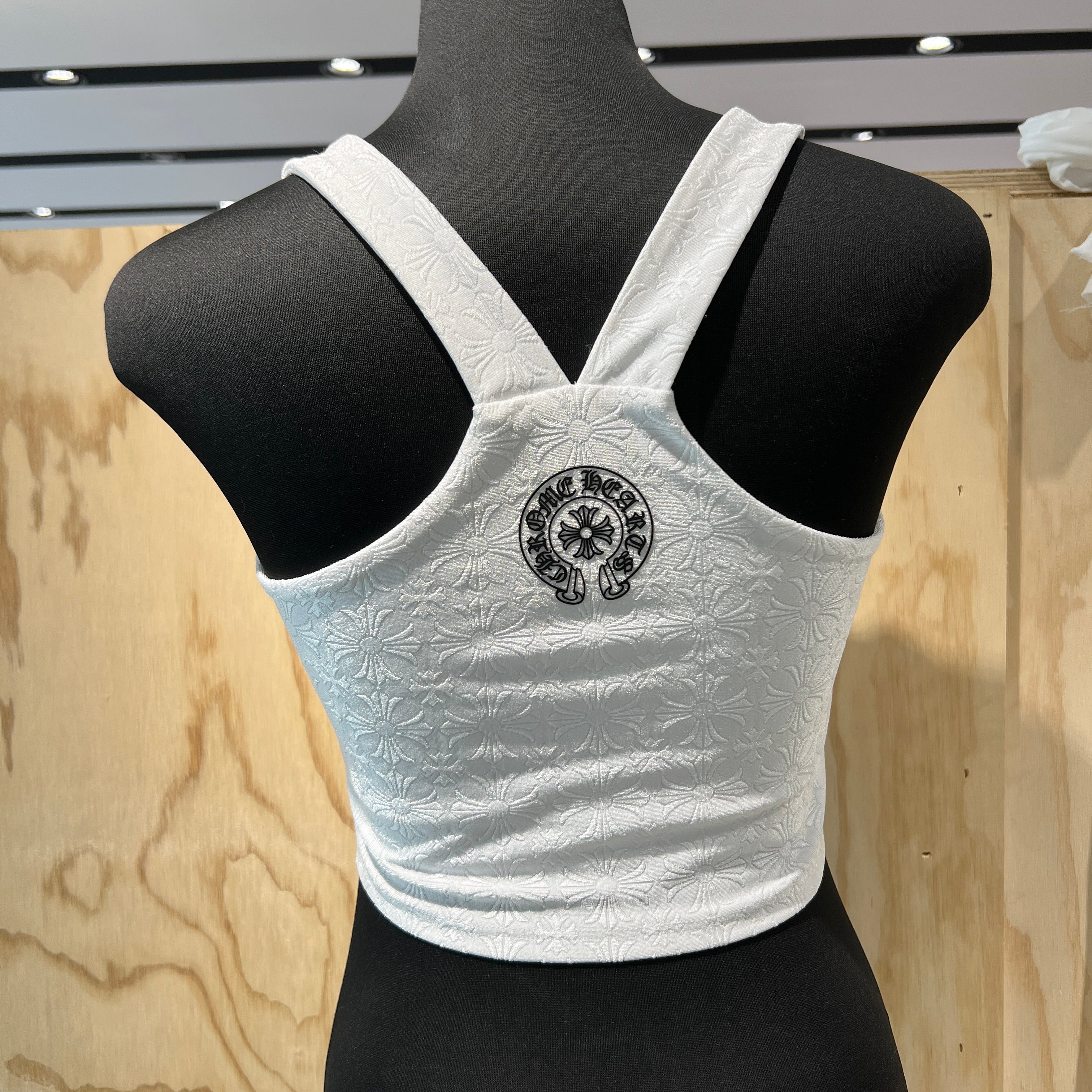 CHROME HEARTS CH Plus Pattern Horseshoe Rubber Print Camisole Size S クロムハーツ CHプラス柄 ホースシューラバープリント キャミソール サイズS