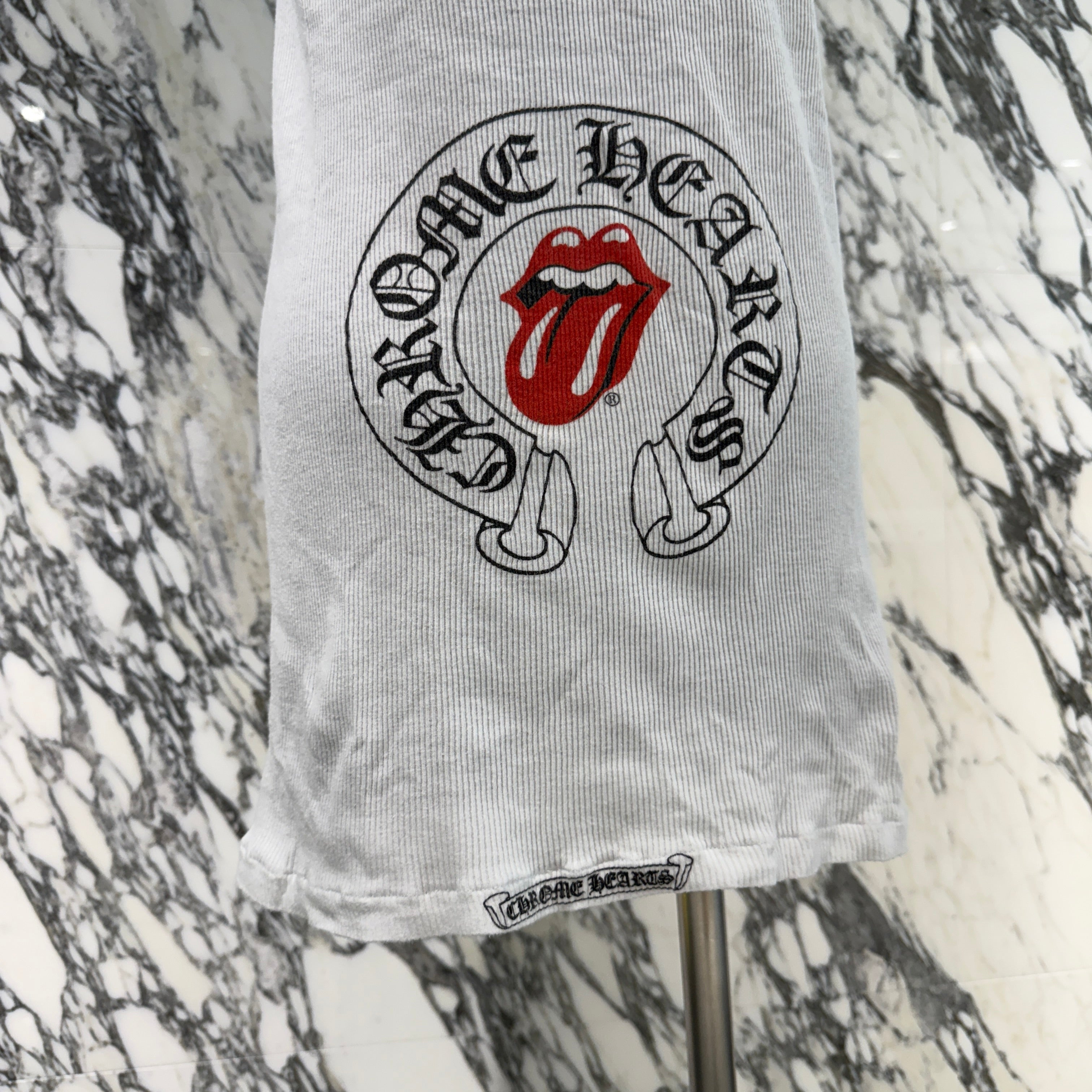 CHROME HEARTS × The Rolling Stones Lip And Tongue Horseshoe Lib Tank Top Size L クロムハーツ × ローリングストーンズ リップアンドタン ホースシュー リブ タンクトップ サイズL