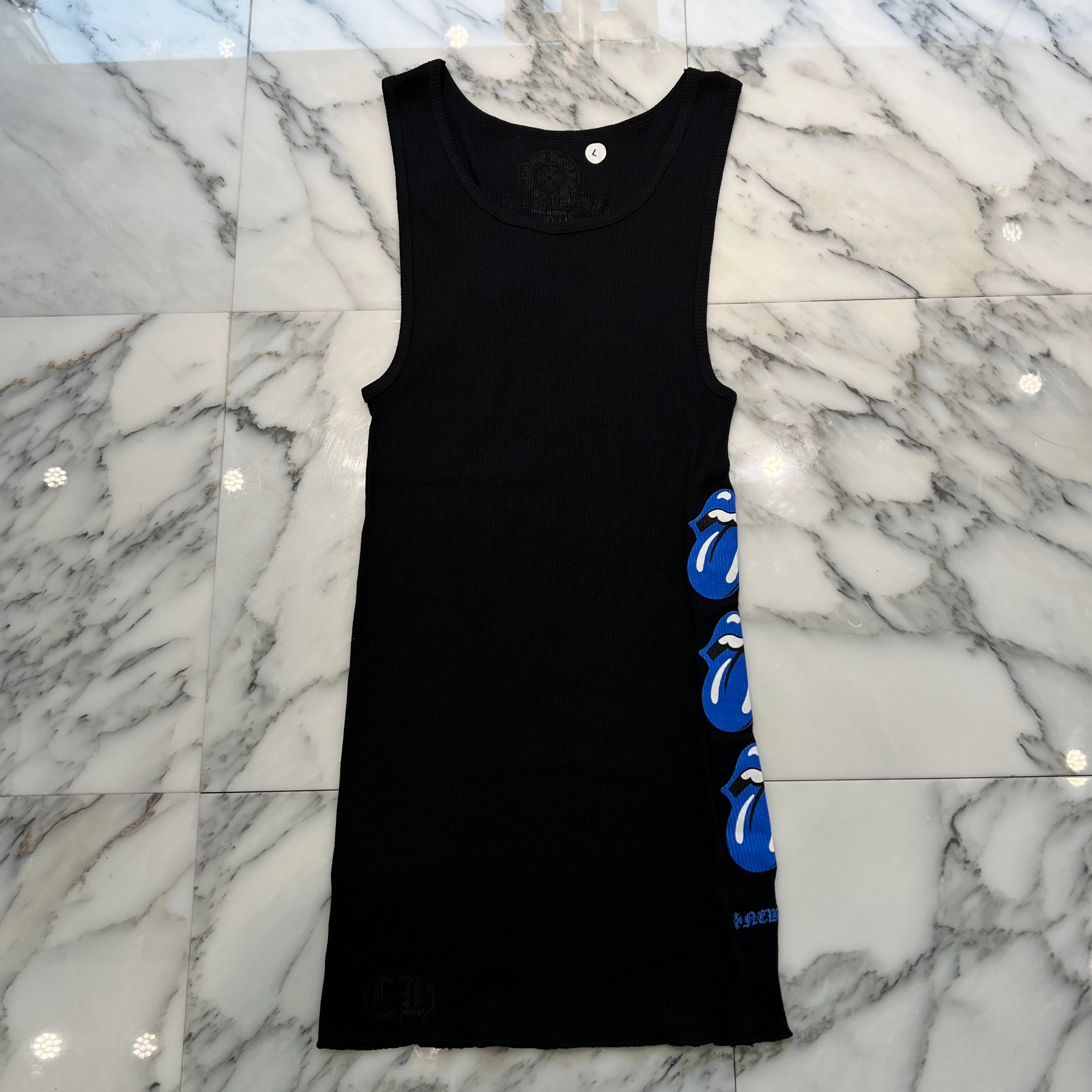 CHROME HEARTS × The Rolling Stones 2024SS Side Lip & Tongue Tank Top Size L クロムハーツ × ローリングストーンズ サイド リップ&タン タンクトップ サイズL