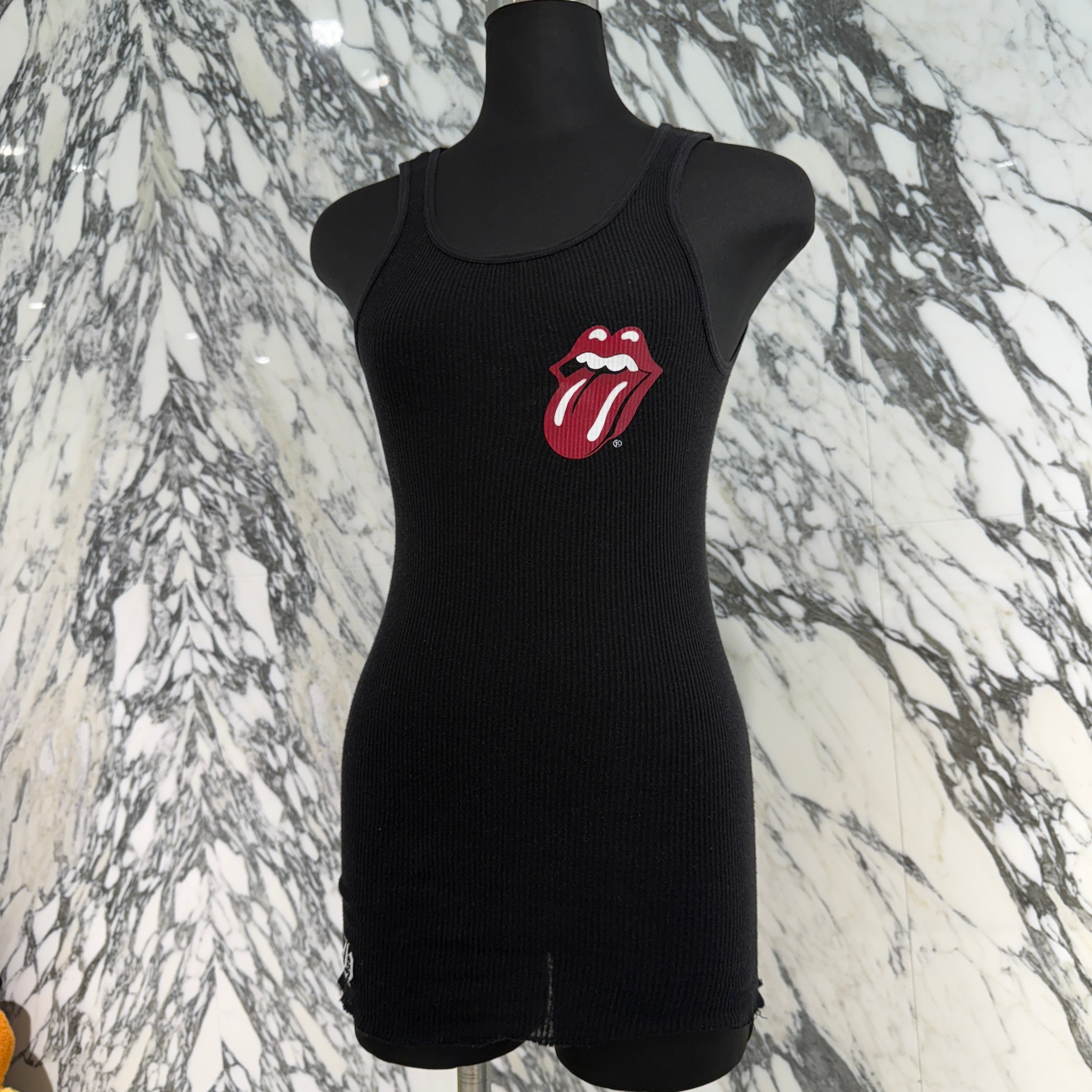 CHROME HEARTS × The Rolling Stones Lip And Tongue Horseshoe Lib Tank Top Size XS クロムハーツ × ローリングストーンズ リップアンドタン ホースシュー リブ タンクトップ サイズXS