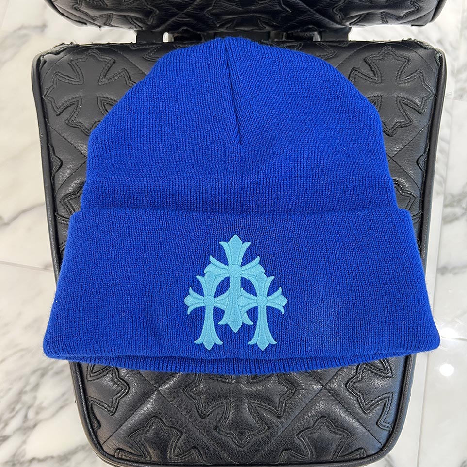 CHROME HEARTS Triple Cross Embroidery Beanie Size ONE SIZE（23cm）クロムハーツ トリプルクロス刺繍 ビーニー