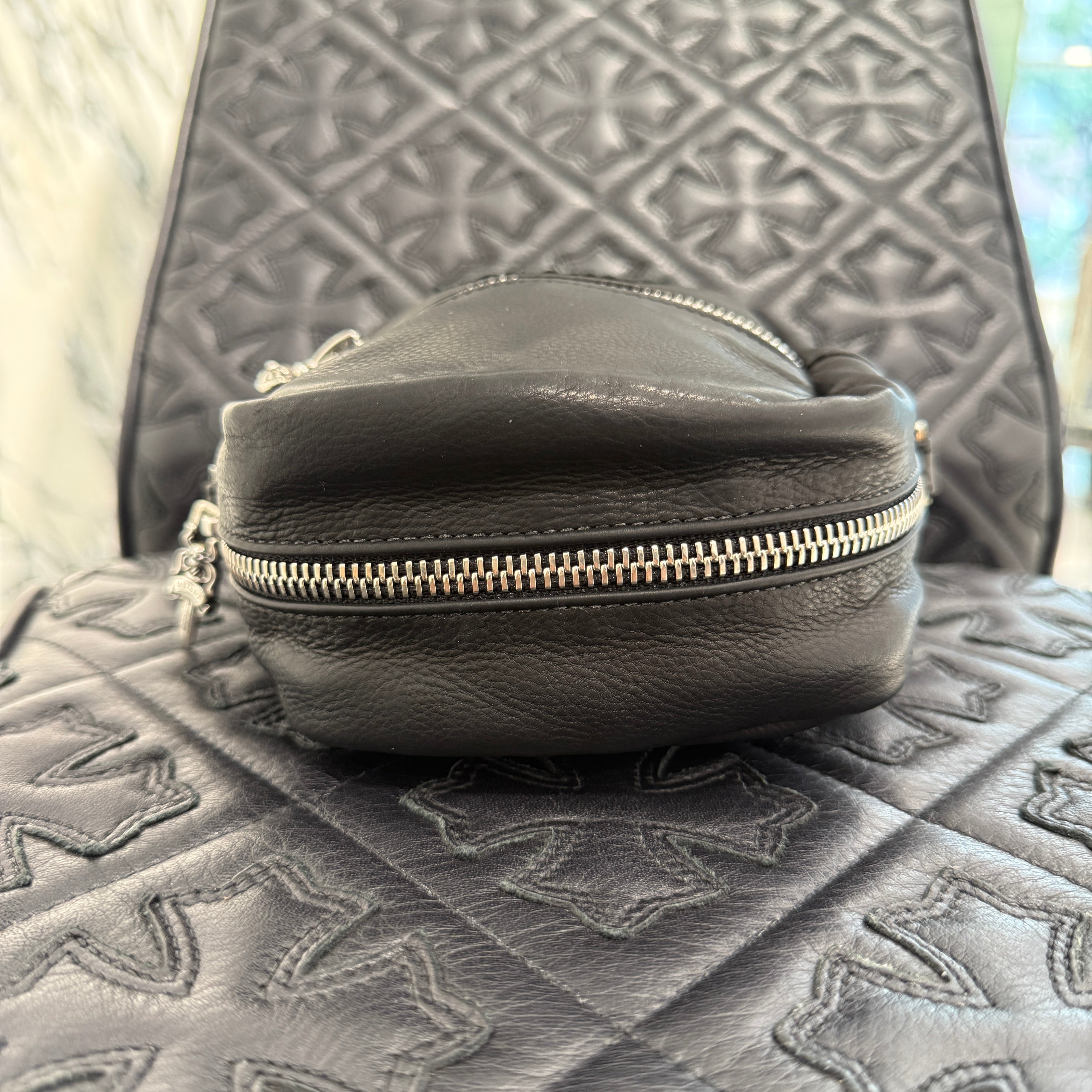 CHROME HEARTS TAKAMINI 3 Cemetery Cross Leather Patch Leather Shoulder Bag クロムハーツ タカミニ 3セメタリークロスレザーパッチ レザー ショルダーバッグ