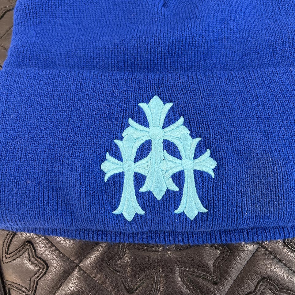 CHROME HEARTS Triple Cross Embroidery Beanie Size ONE SIZE