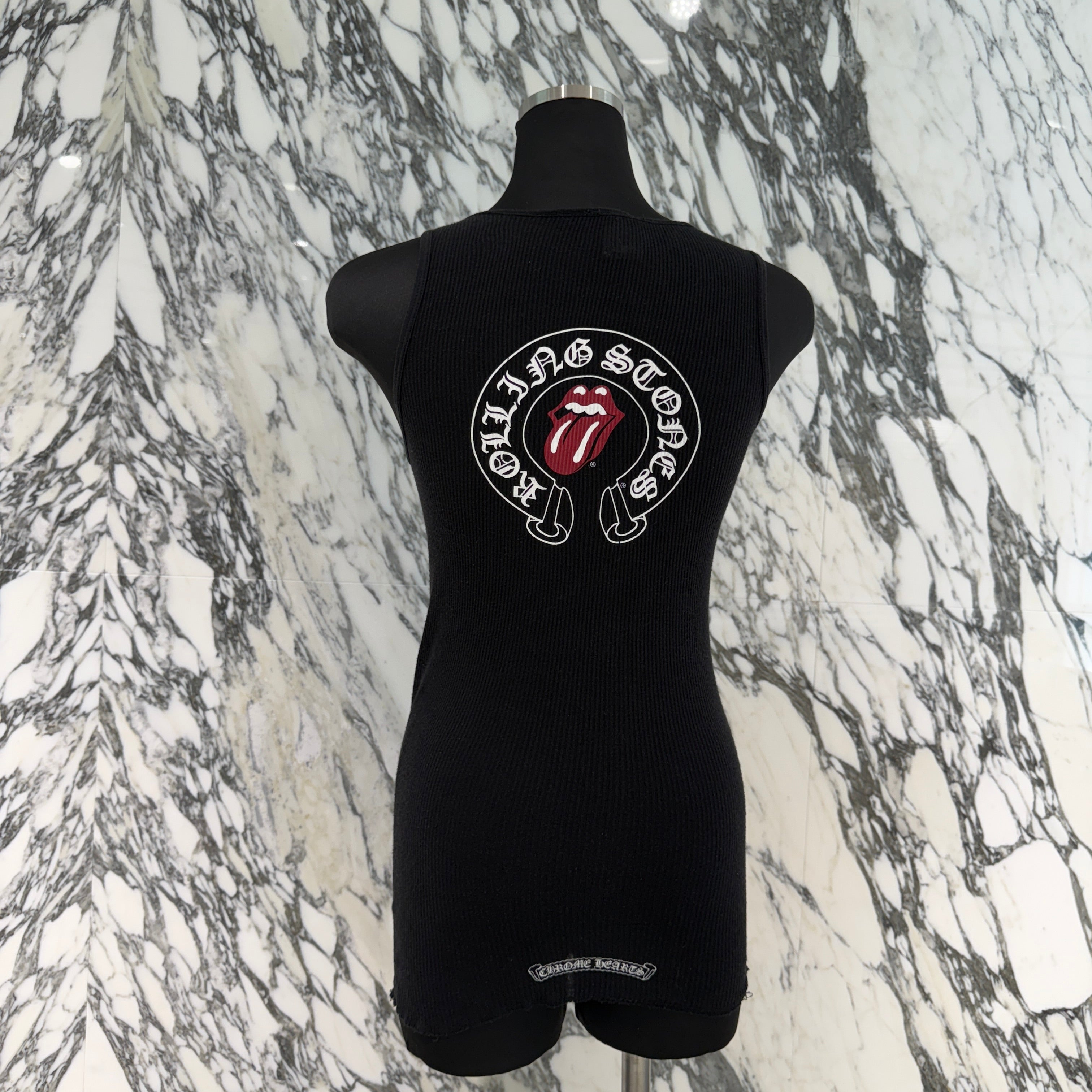 CHROME HEARTS × The Rolling Stones Lip And Tongue Horseshoe Lib Tank Top Size XS クロムハーツ × ローリングストーンズ リップアンドタン ホースシュー リブ タンクトップ サイズXS