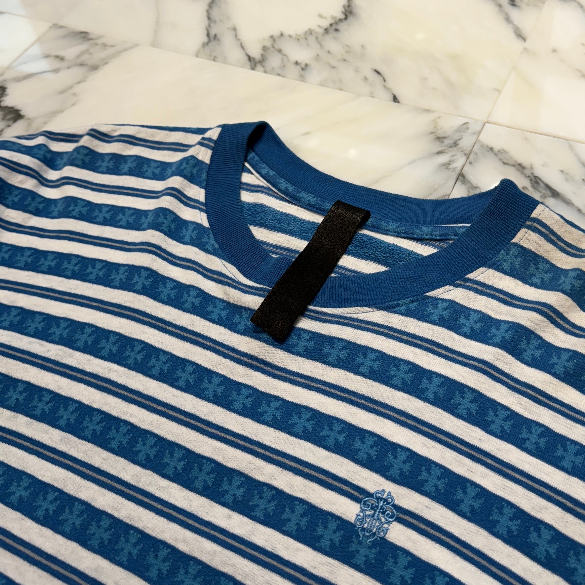 CHROME HEARTS Y NOT Vine Dagger Embroidery CH Plus Stripe Tee Size M クロムハーツ ワイノット ヴァインダガー刺繍 CHプラス ストライプ Tシャツ サイズM