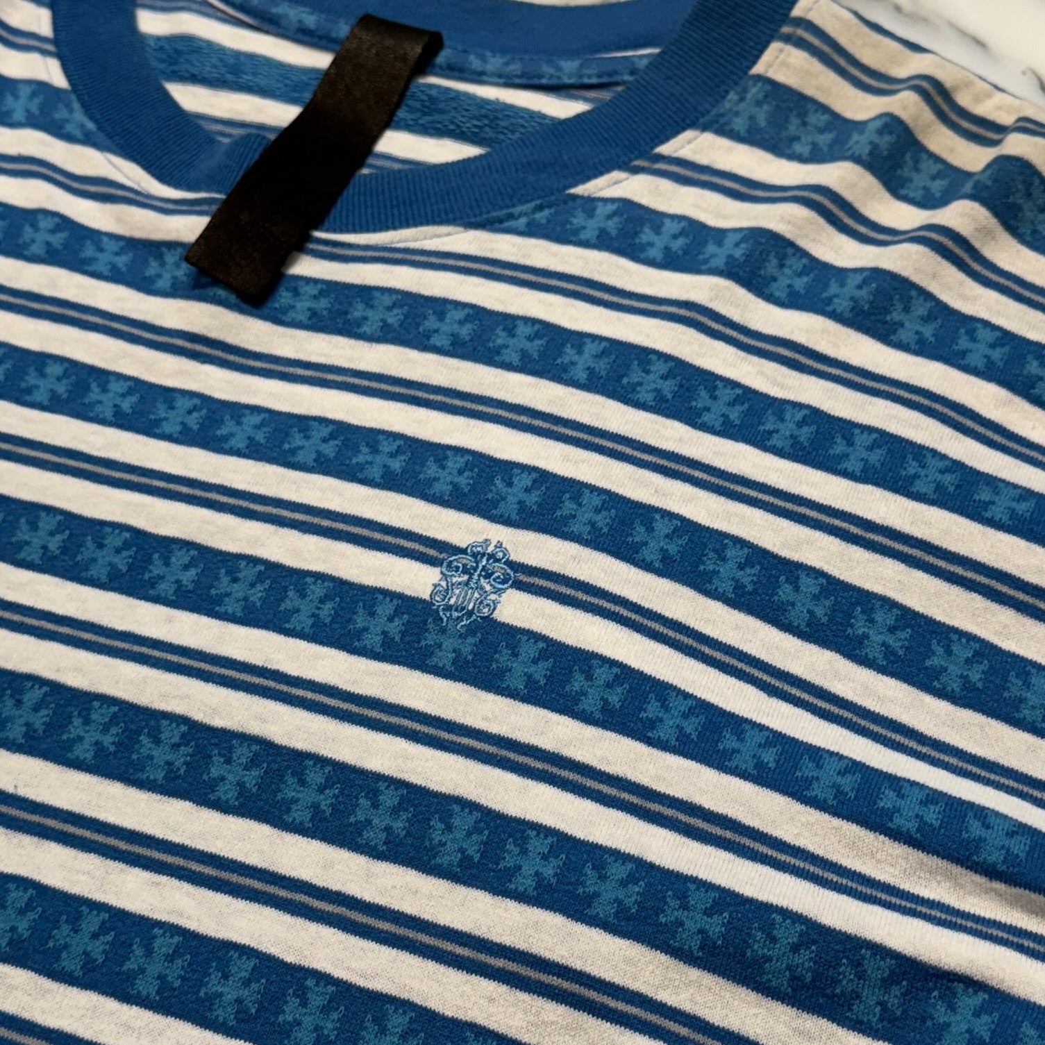 CHROME HEARTS Y NOT Vine Dagger Embroidery CH Plus Stripe Tee Size M クロムハーツ ワイノット ヴァインダガー刺繍 CHプラス ストライプ Tシャツ サイズM