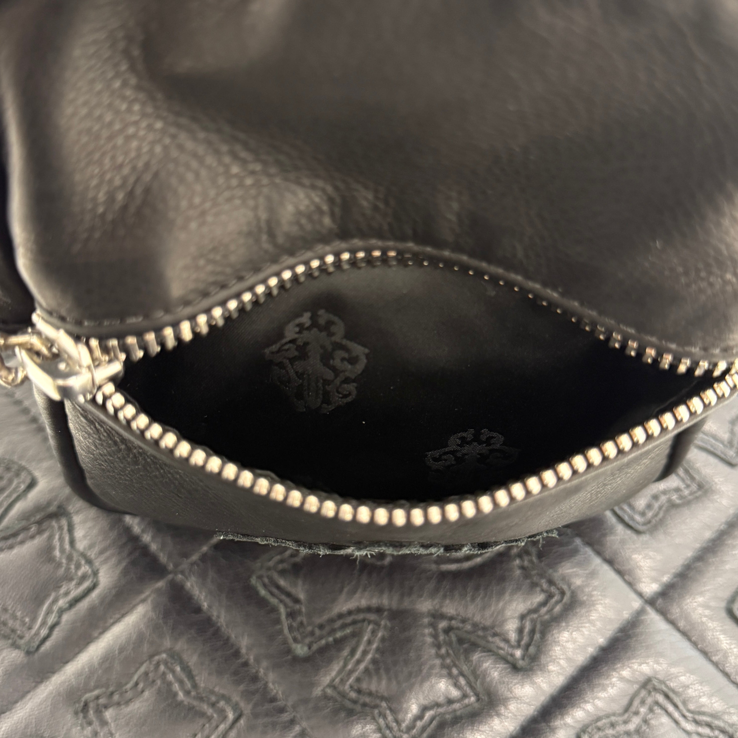 CHROME HEARTS TAKAMINI 3 Cemetery Cross Leather Patch Leather Shoulder Bag クロムハーツ タカミニ 3セメタリークロスレザーパッチ レザー ショルダーバッグ