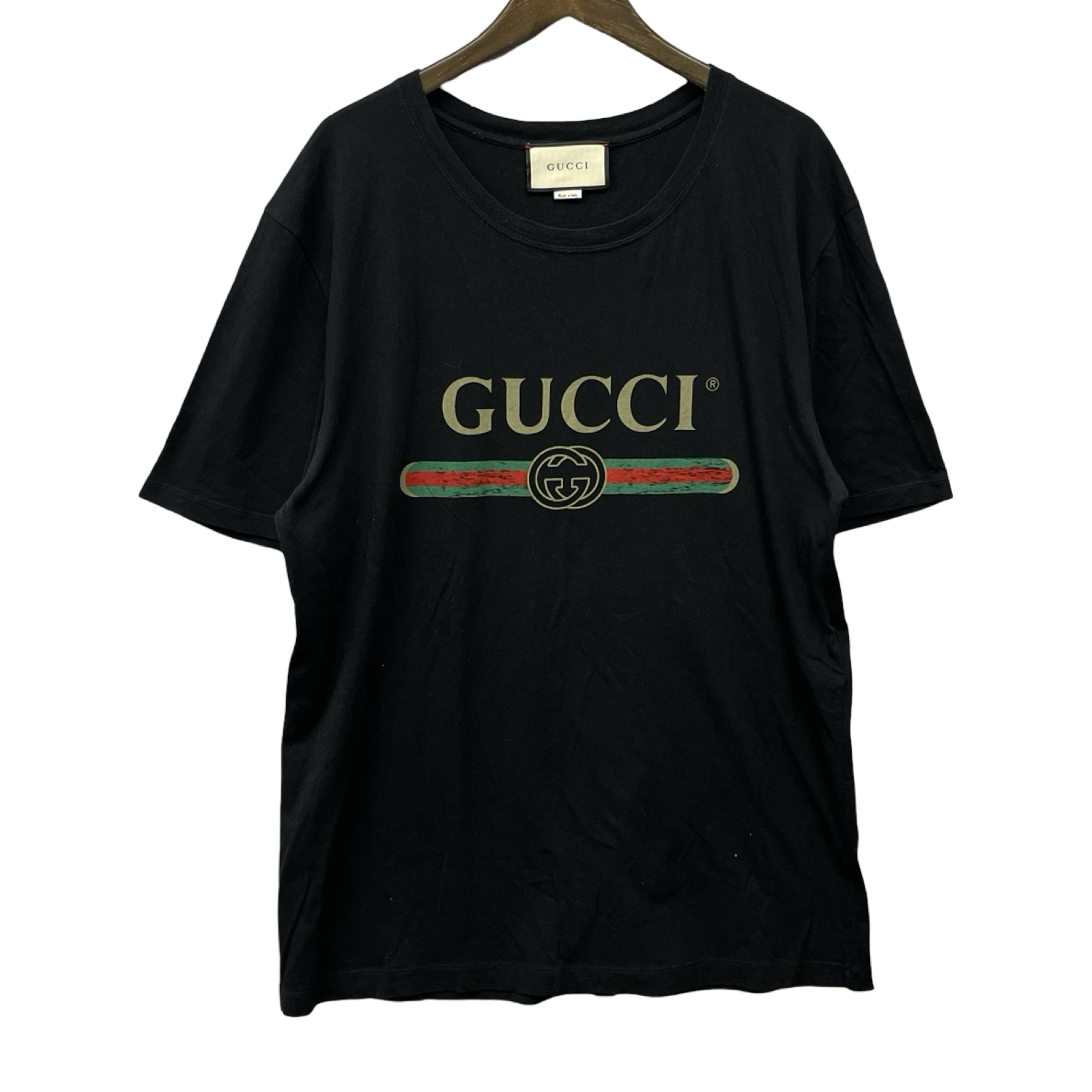GUCCI 2018SS Logo Washed Oversized T-Shirt 440103 X3F05 Size XL