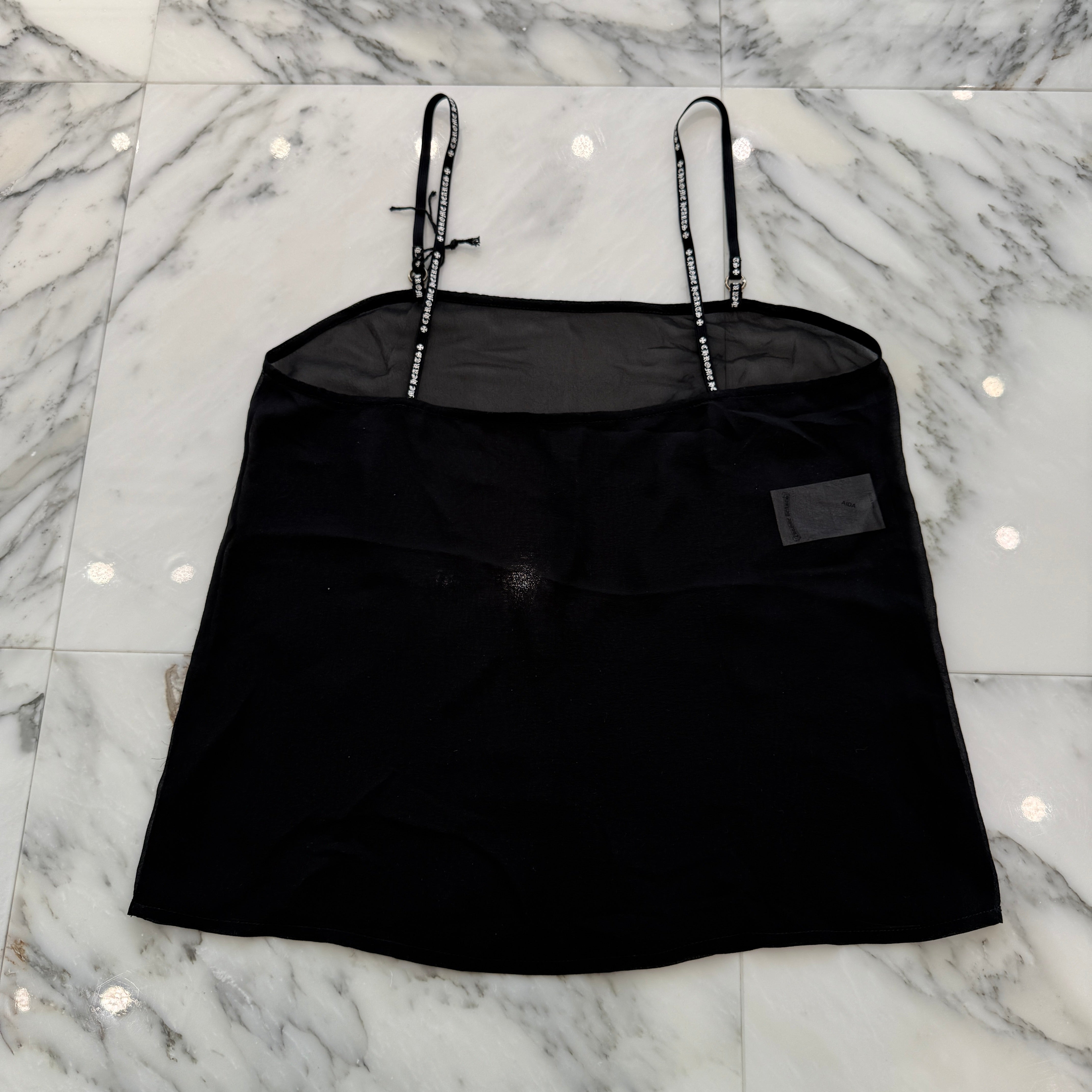 CHROME HEARTS CH Logo Shoulder Strap Silk Camisole Size XS クロムハーツ CHロゴ ショルダーストラップ シルク キャミソール サイズXS