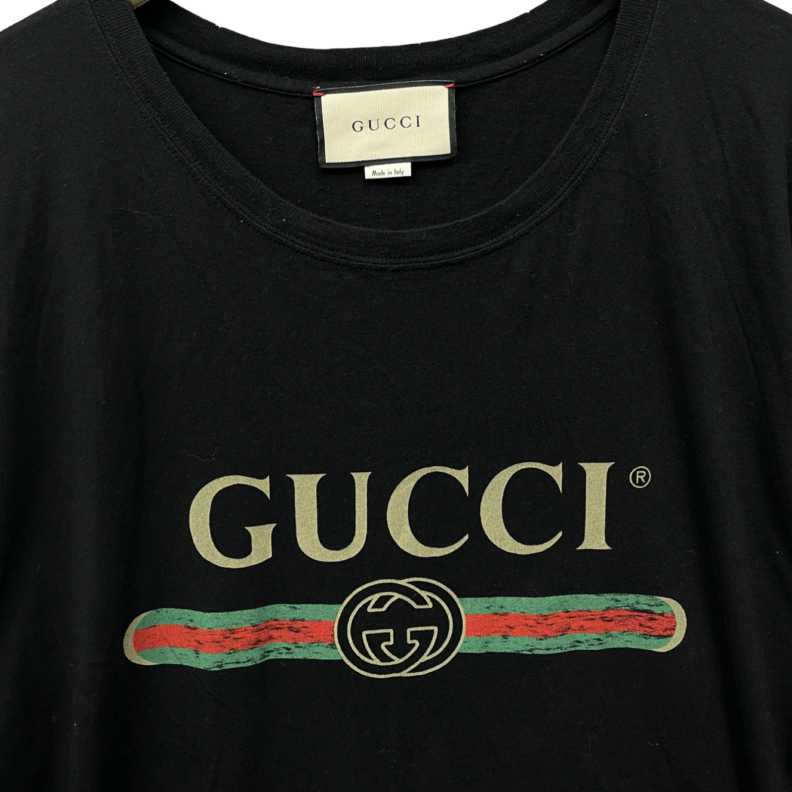 GUCCI 2018SS Logo Washed Oversized T-Shirt 440103 X3F05 Size XL