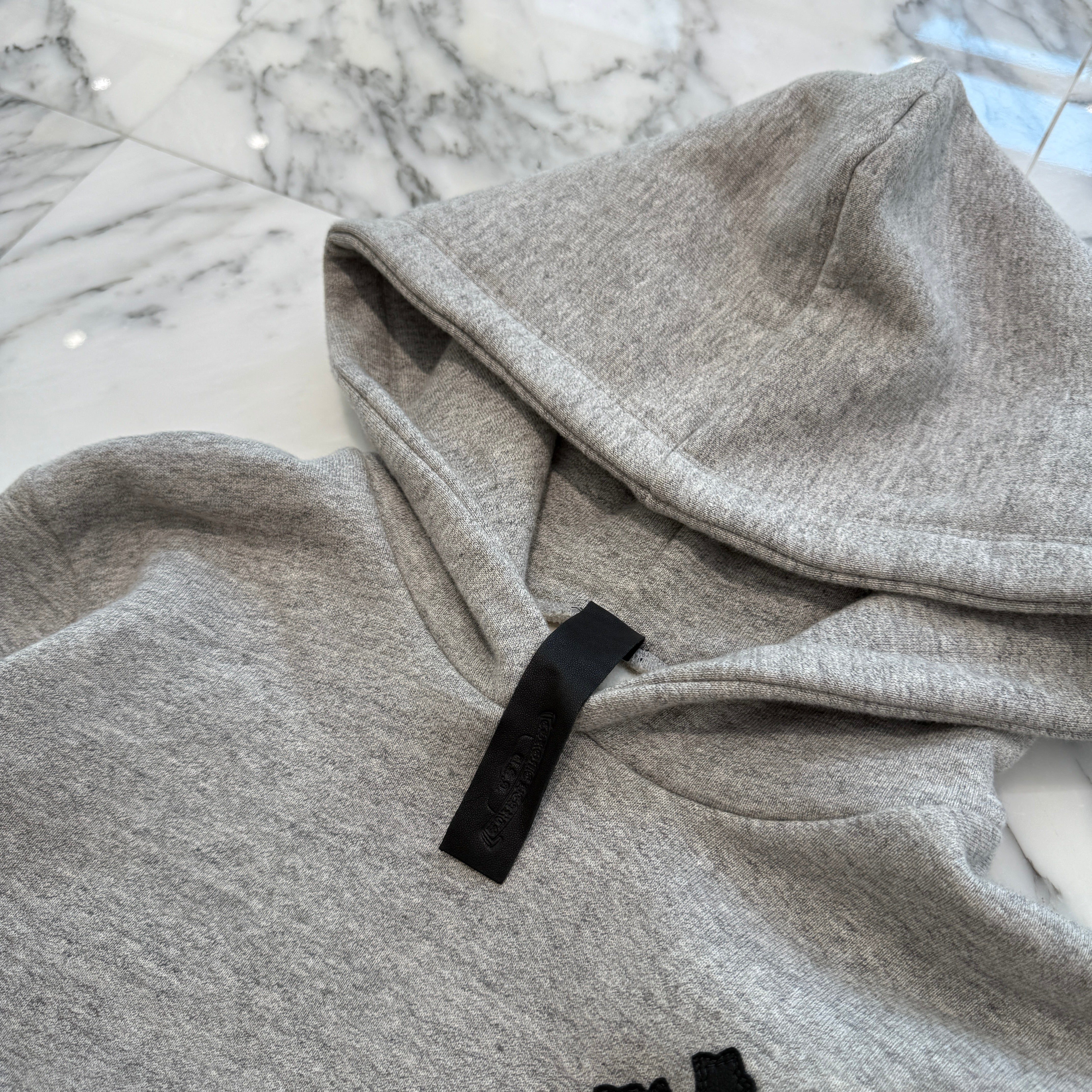 CHROME HEARTS Y NOT 3 Cemetery Cross Leather Patch Pullover Hoodie Size M クロムハーツ ワイノット 3 セメタリークロス レザーパッチ プルオーバーフーディー サイズM