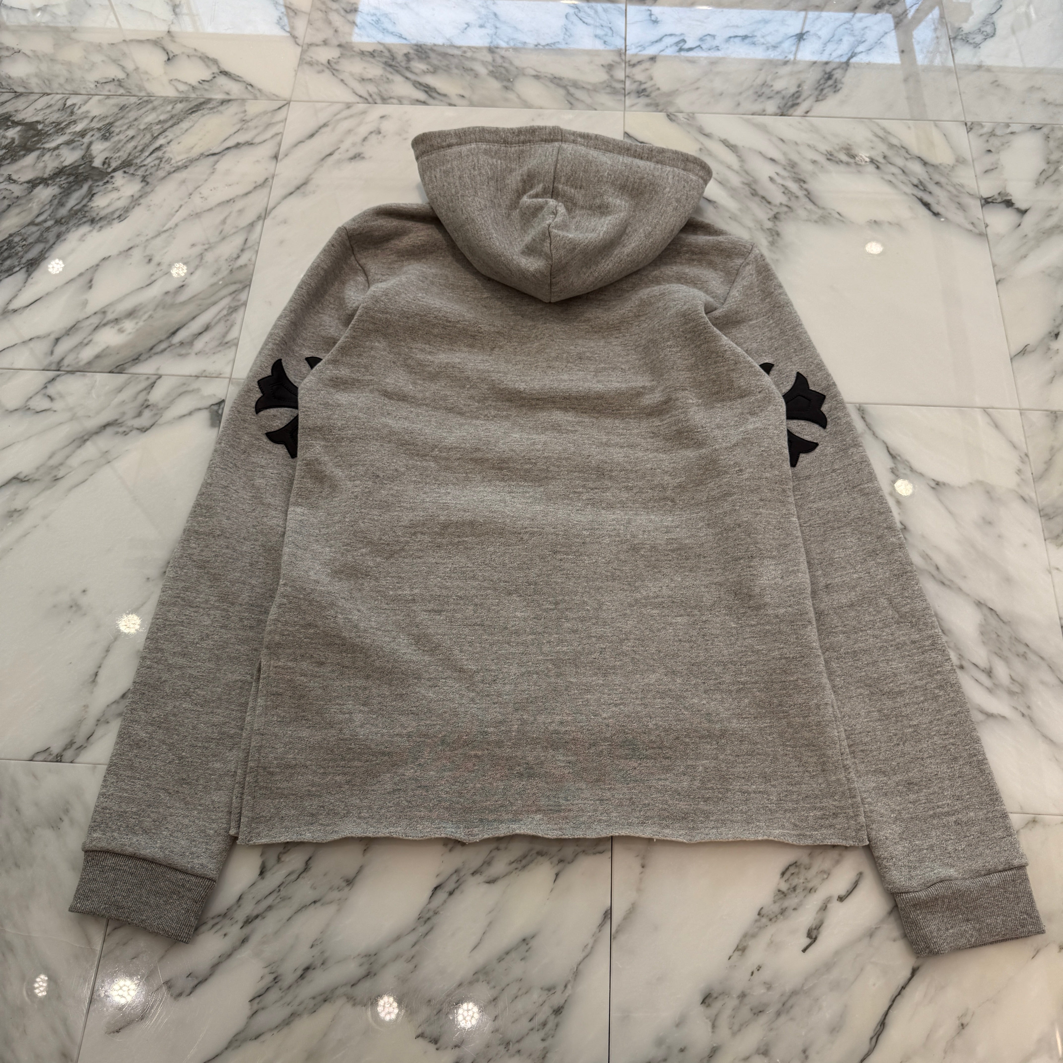 CHROME HEARTS Y NOT 3 Cemetery Cross Leather Patch Pullover Hoodie Size M クロムハーツ ワイノット 3 セメタリークロス レザーパッチ プルオーバーフーディー サイズM