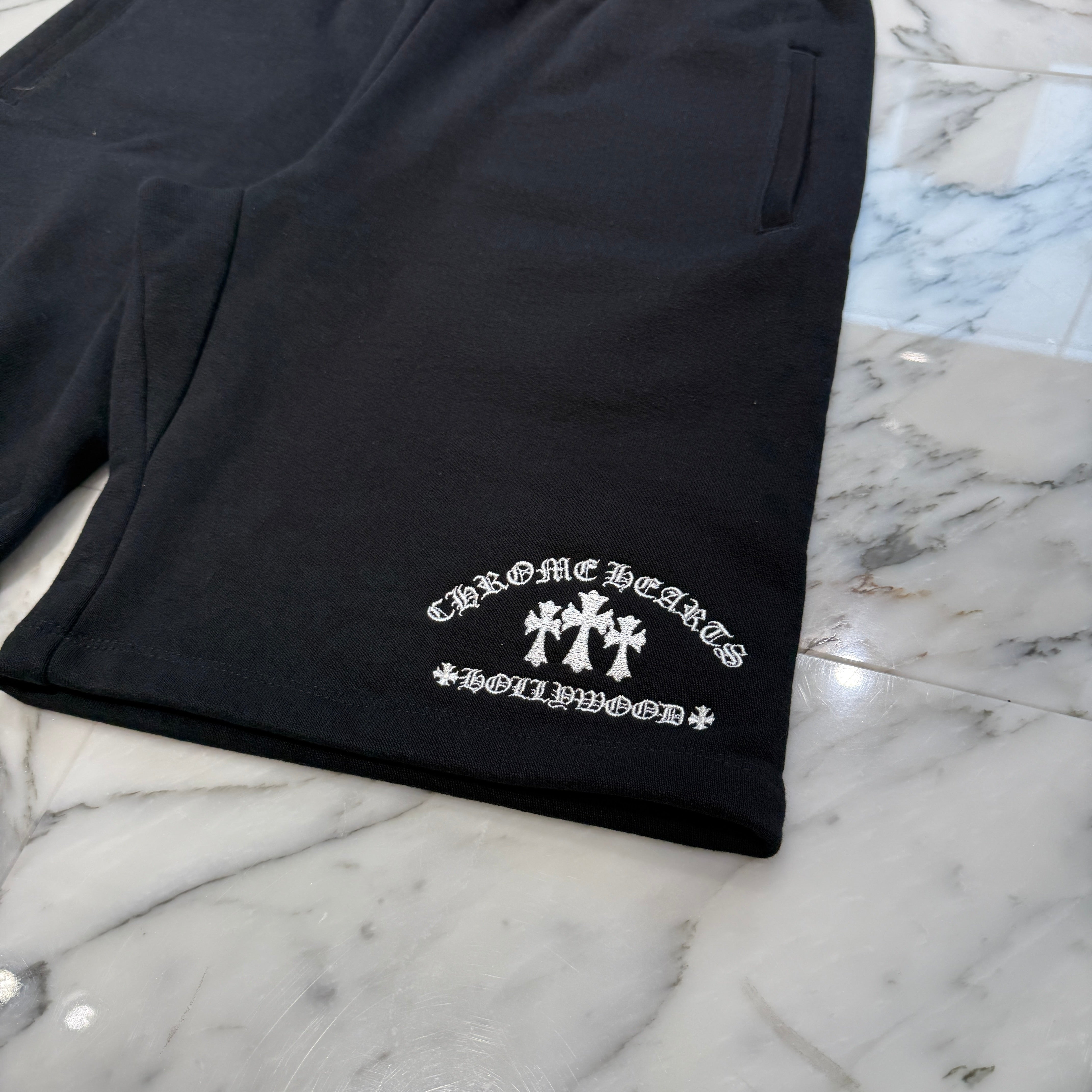 CHROME HEARTS Y NOT King Taco 3 Cemetery Cross Sweat Shorts Size L クロムハーツ ワイノット キングタコ 3セメタリークロス スウェットショーツ ショートパンツ サイズL