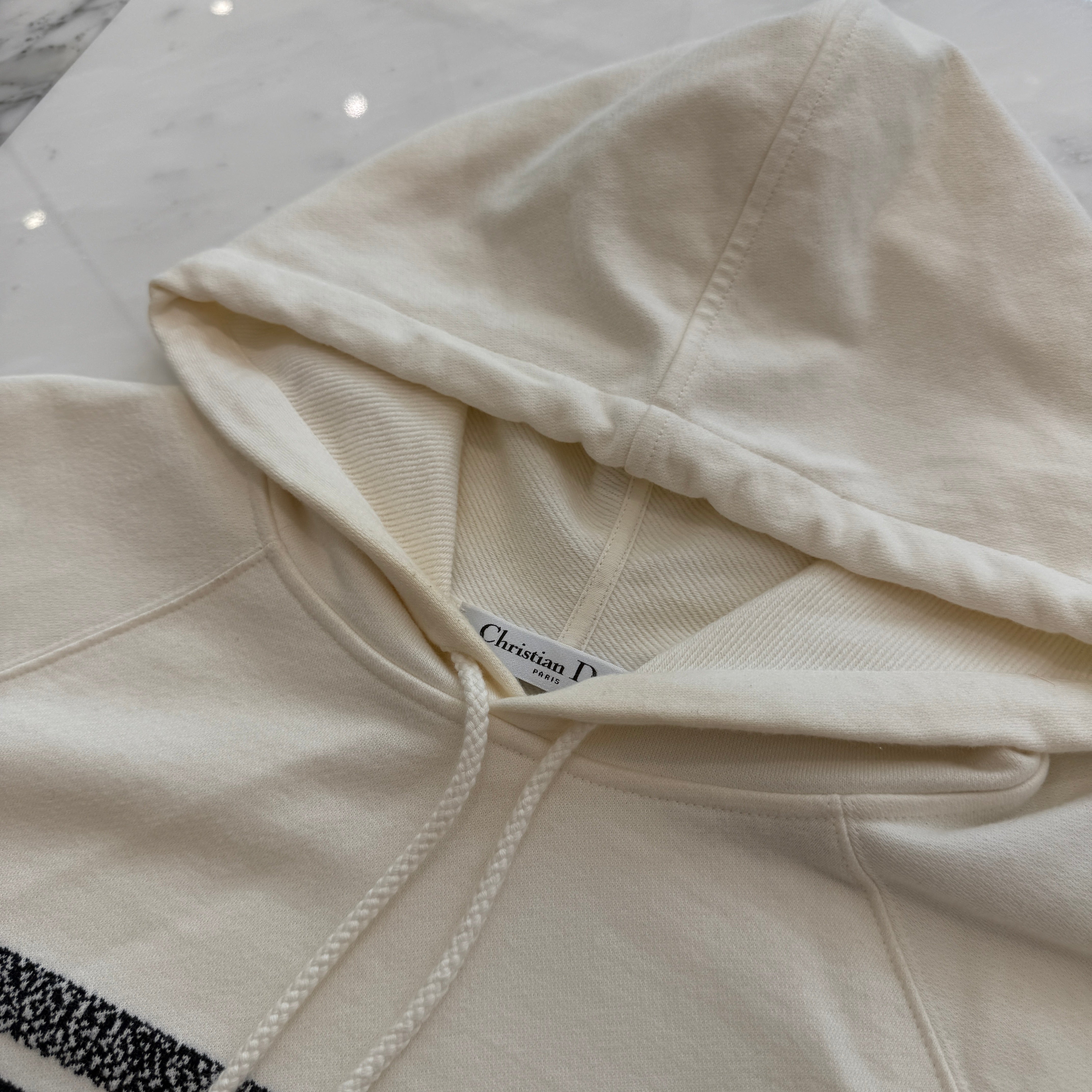 DIOR 2021SS CHEZ MOI Back Logo Embroidery Short Sleeve Hoodie 123S06A4458 Size S ディオール CHEZ MOI バックロゴ刺繍 ショートスリーブ フーディ サイズS