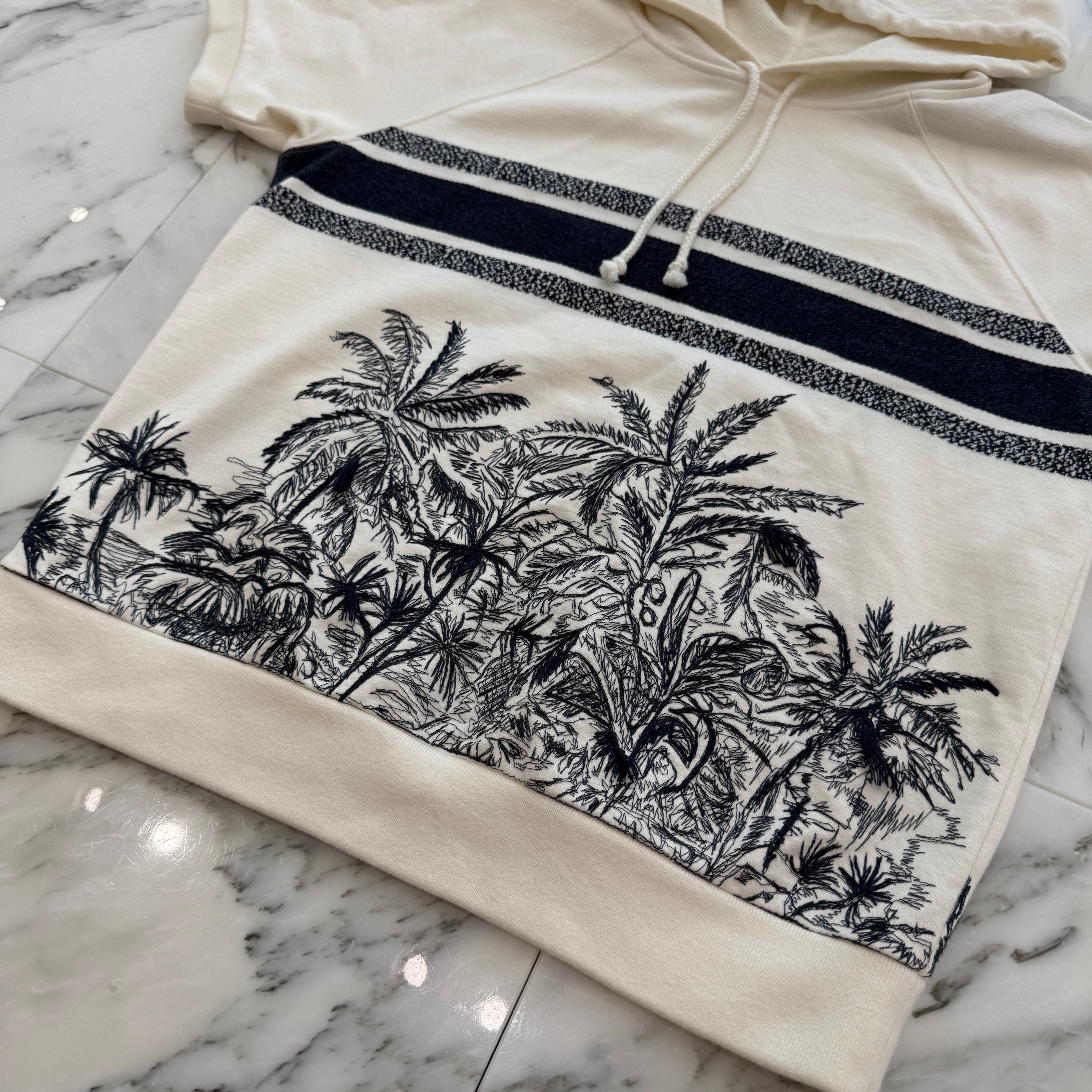 DIOR 2021SS CHEZ MOI Back Logo Embroidery Short Sleeve Hoodie 123S06A4458 Size S ディオール CHEZ MOI バックロゴ刺繍 ショートスリーブ フーディ サイズS