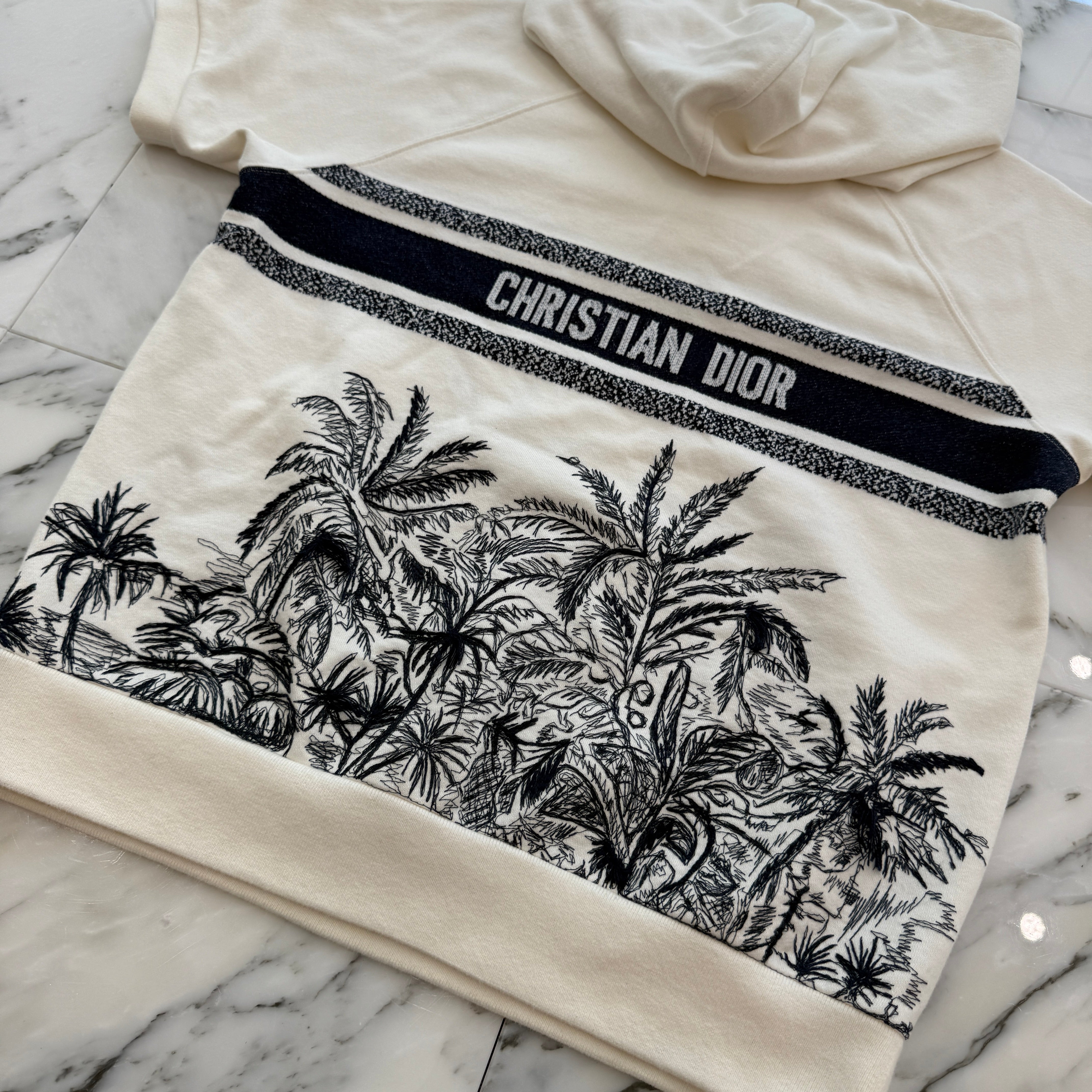 DIOR 2021SS CHEZ MOI Back Logo Embroidery Short Sleeve Hoodie 123S06A4458 Size S ディオール CHEZ MOI バックロゴ刺繍 ショートスリーブ フーディ サイズS