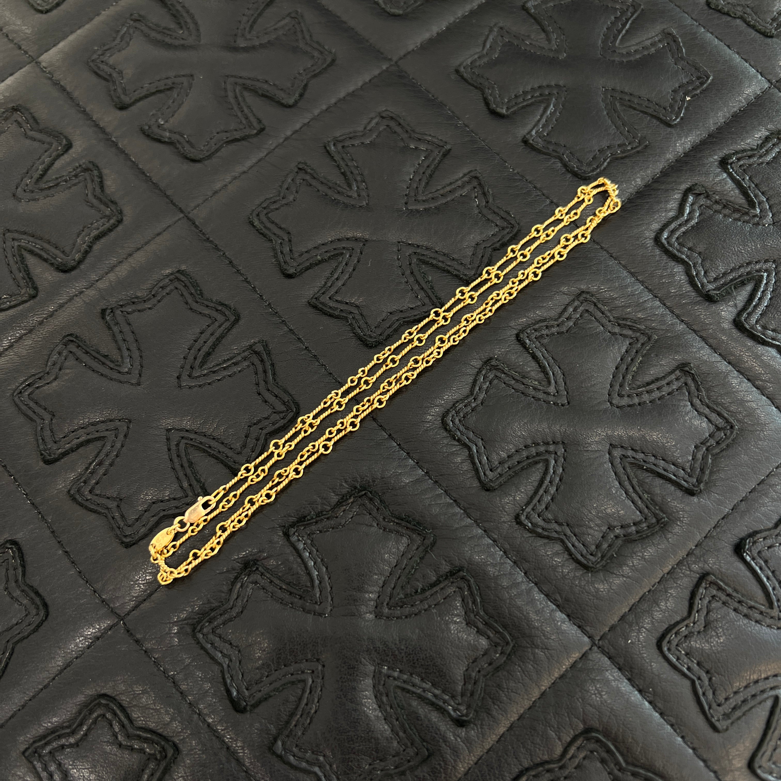 CHROME HEARTS 22K Twist Chain Necklace Size 24 Inch クロムハーツ 22K ツイストチェーン ネックレス サイズ 24インチ