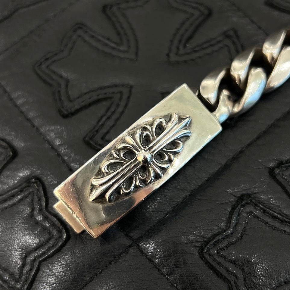 CHROME HEARTS ID Floral Cross Bracelet 12LINK クロムハーツ ID フローラルクロス ブレスレット 12リンク シルバー925
