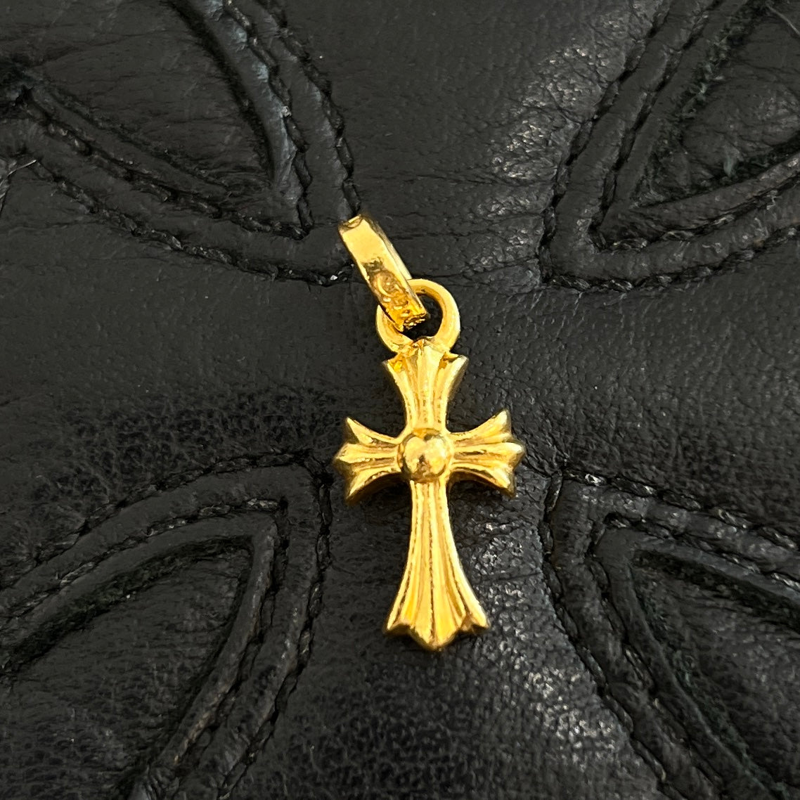 CHROME HEARTS 22K Baby Fat Cross Pave Diamond Pendant Top クロムハーツ 22K ベイビーファット クロス パヴェダイヤモンド ペンダントトップ