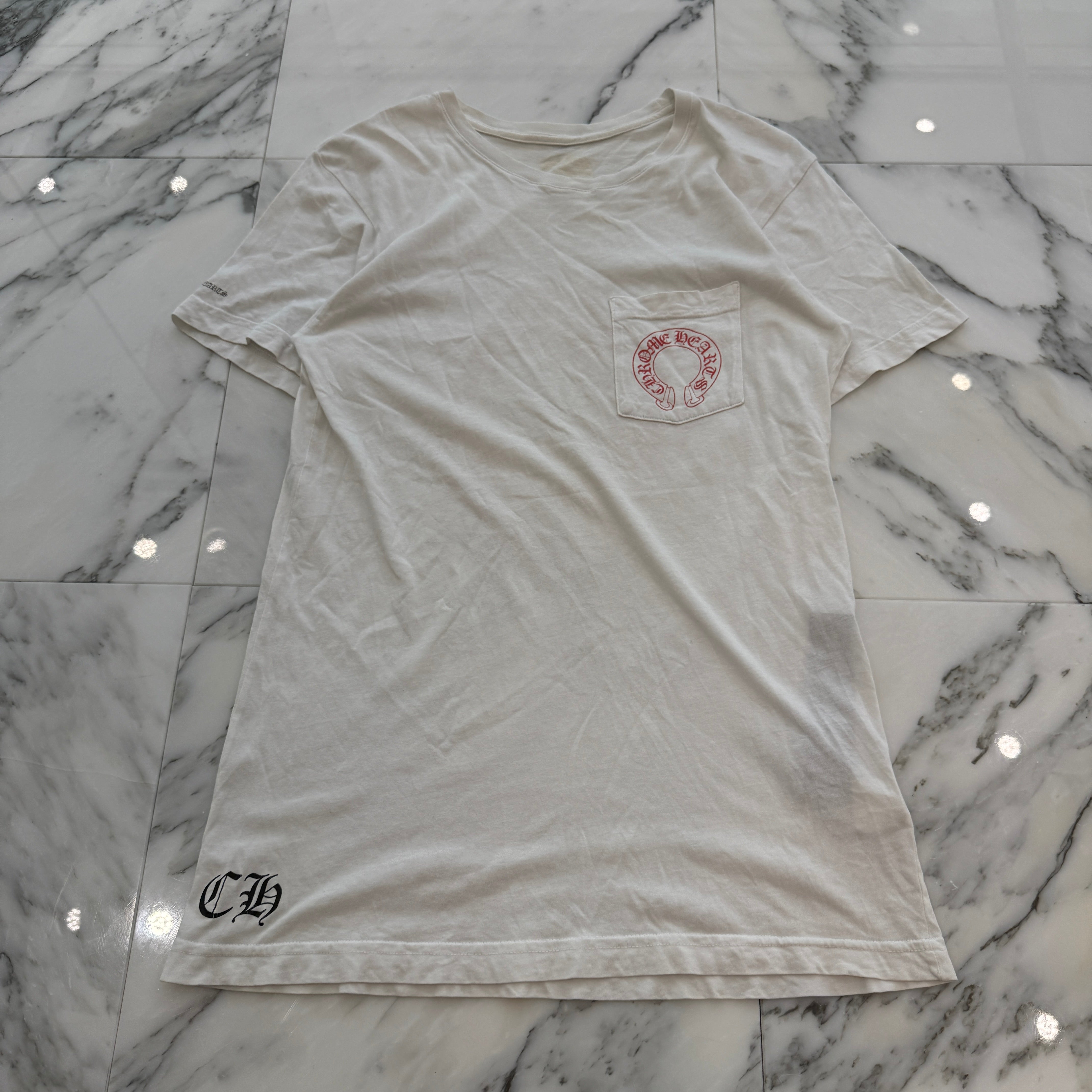 CHROME HEARTS Back Cemetery Cross Horseshoe Tee Size M クロムハーツ バックセメタリークロス ホースシュー Tシャツ サイズM