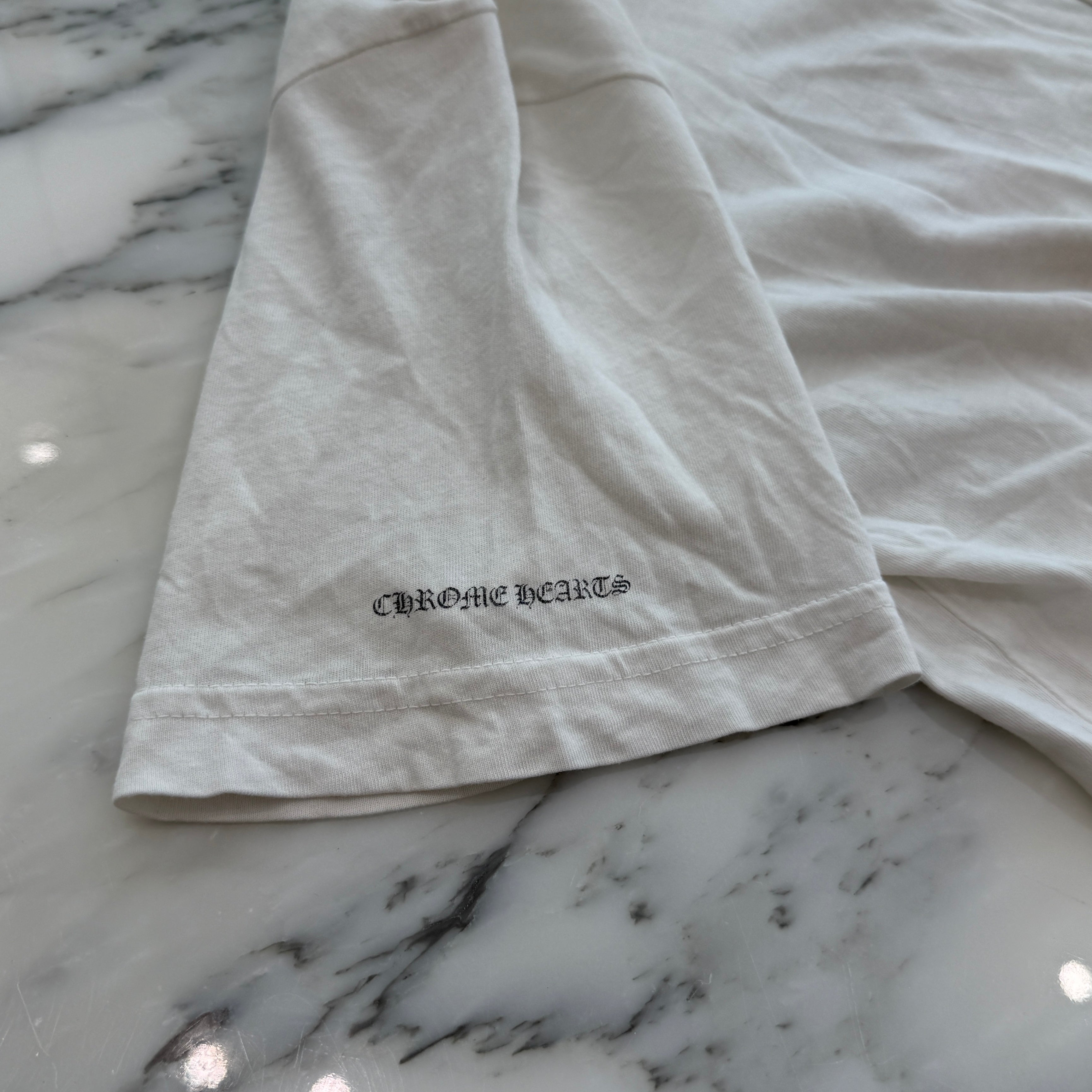 CHROME HEARTS Back Cemetery Cross Horseshoe Tee Size M クロムハーツ バックセメタリークロス ホースシュー Tシャツ サイズM