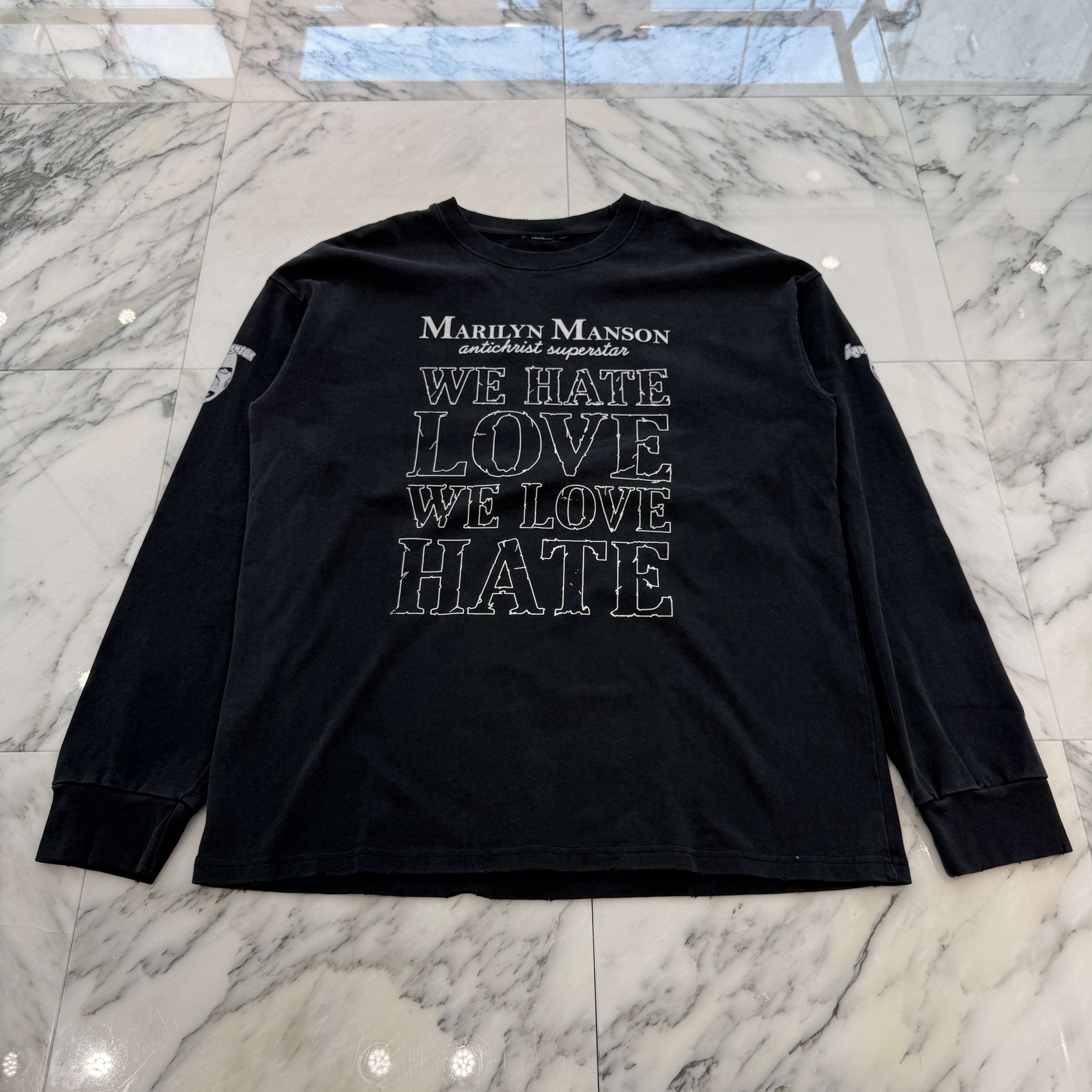 Vintage 90's Marilyn Manson Antichrist Superstar "We Hate Love We Love Hate" L/S Tee 90's マリリンマンソン アンチクライストスーパースター "ウィーヘイトラブウィーラブヘイト" ロングスリーブTシャツ