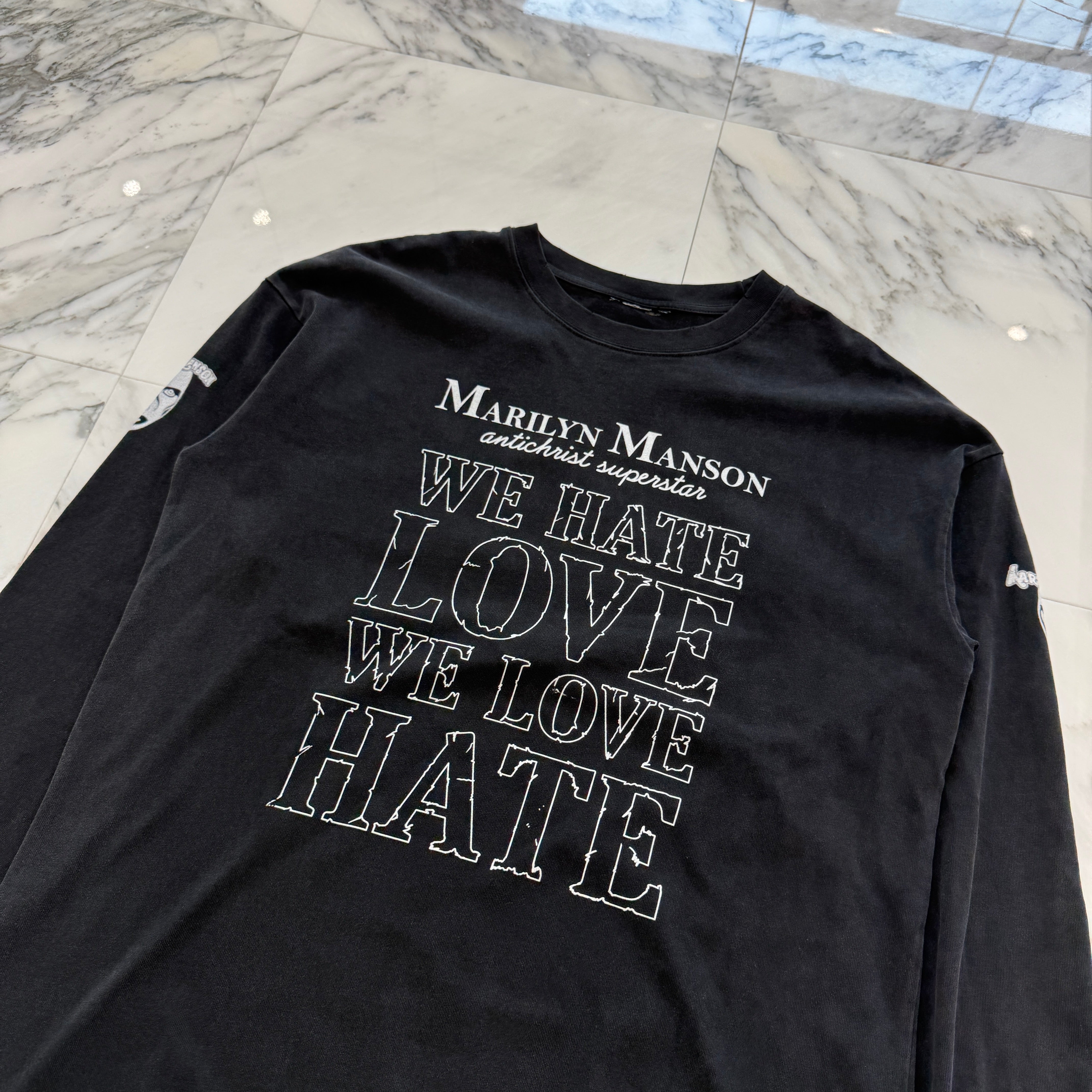 Vintage 90's Marilyn Manson Antichrist Superstar "We Hate Love We Love Hate" L/S Tee 90's マリリンマンソン アンチクライストスーパースター "ウィーヘイトラブウィーラブヘイト" ロングスリーブTシャツ