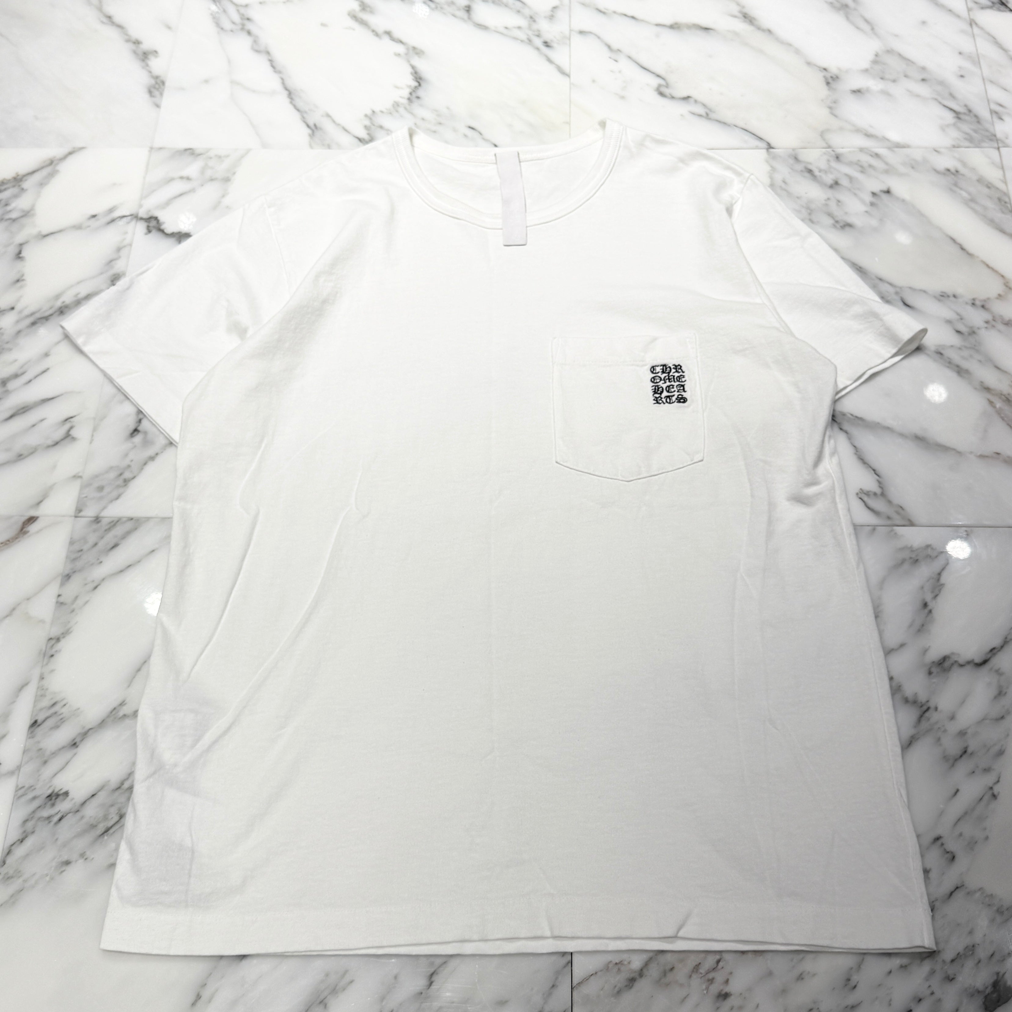 CHROME HEARTS Y NOT Vertical Logo Cross Embroidery Tee Size L クロムハーツ ワイノット バーティカルロゴ クロス刺繍 Tシャツ サイズL