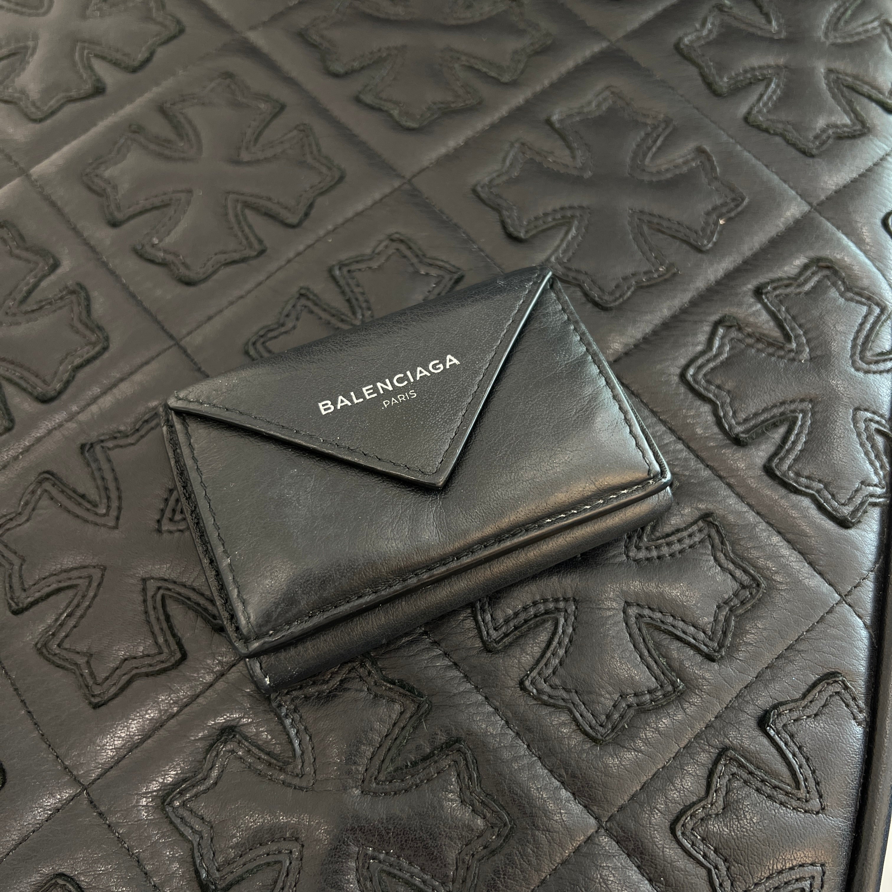 BALENCIAGA Leather Paper Mini Wallet 391446 DLQ0N 1000 バレンシアガ レザーペーパー ミニウォレット
