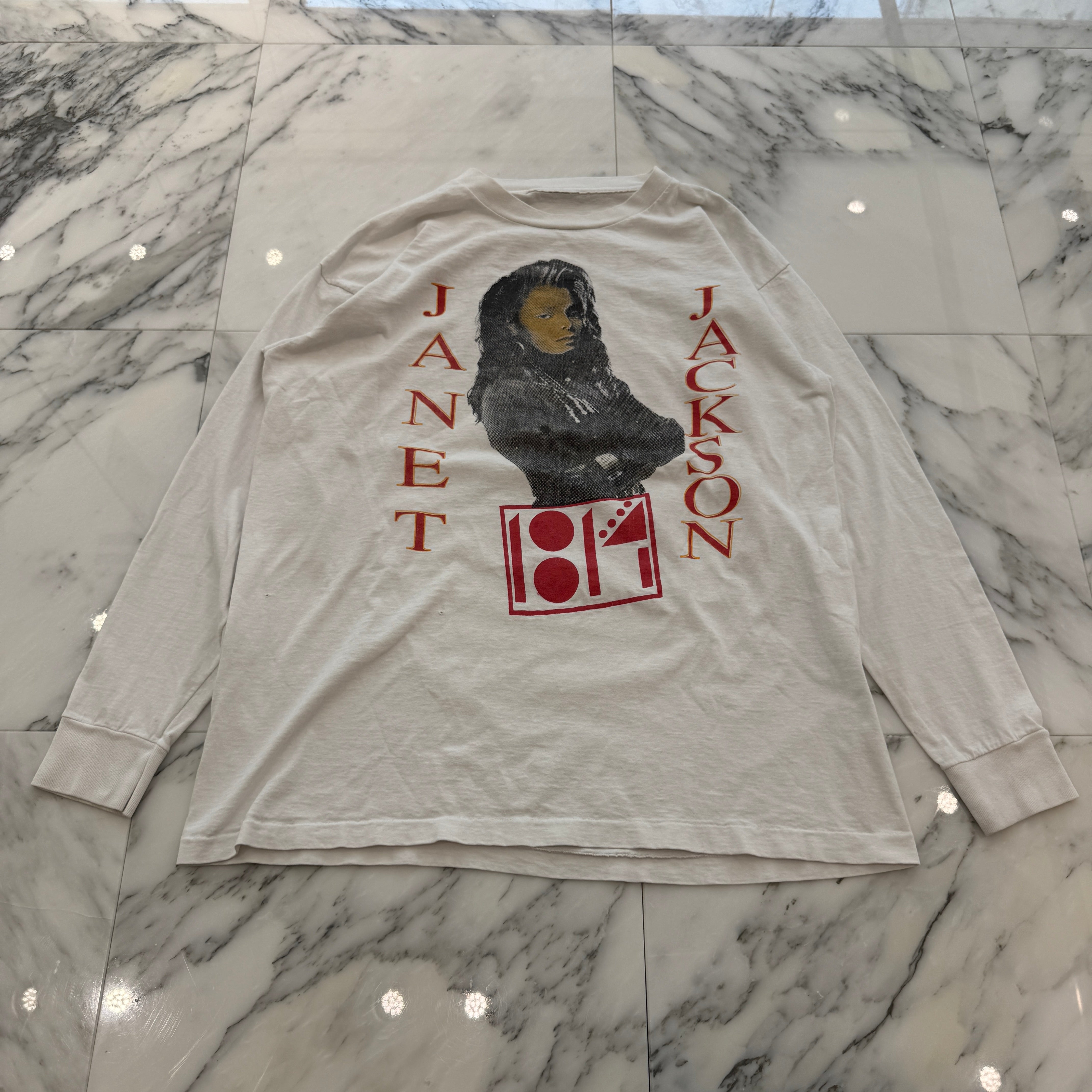 Vintage 90's Janet Jackson "Rhythm Nation World Tour 1990" L/S Tee 90's ジャネットジャクソン "リズムネーションワールドツアー 1900" ロングスリーブ Tシャツ