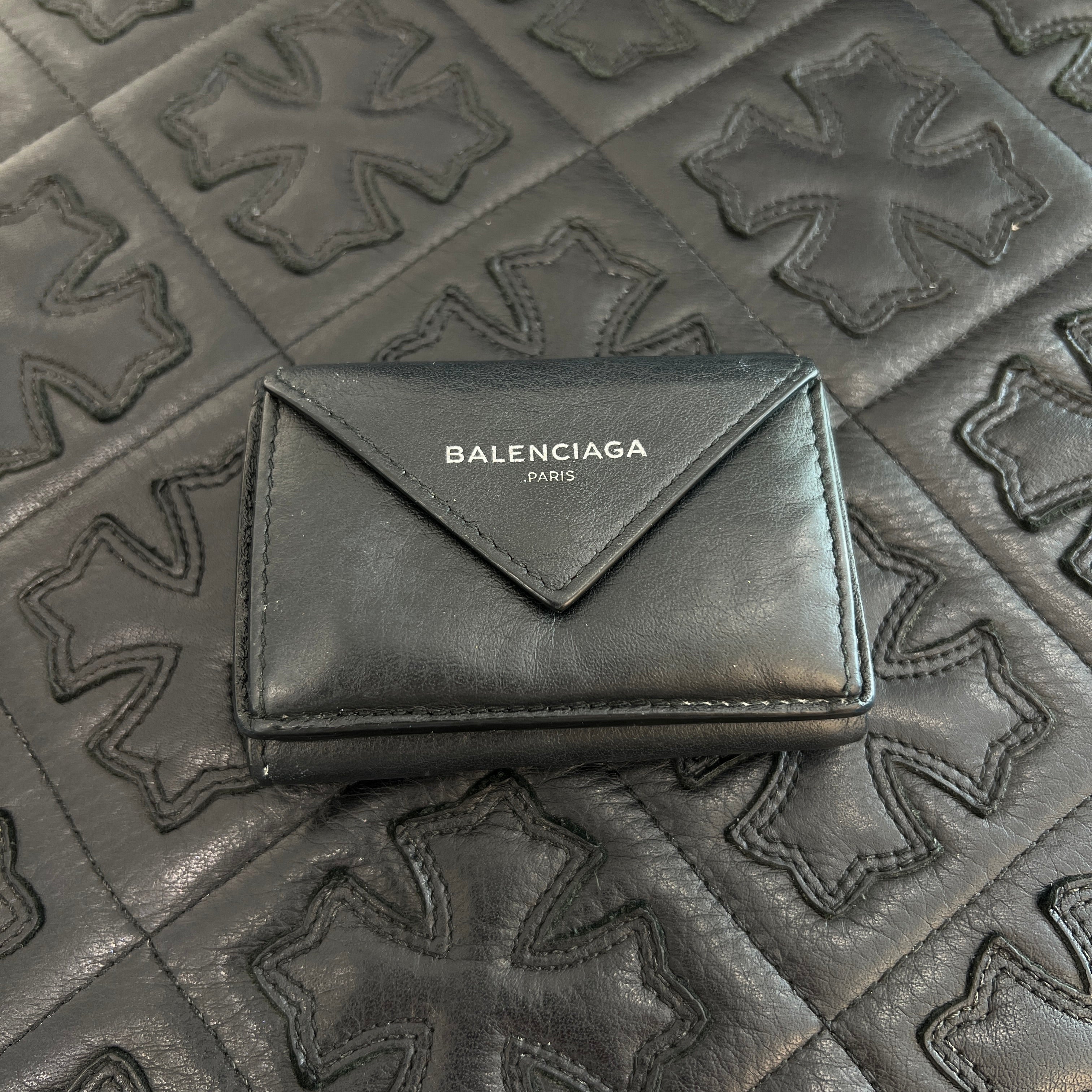 BALENCIAGA Leather Paper Mini Wallet 391446 DLQ0N 1000 バレンシアガ レザーペーパー ミニウォレット