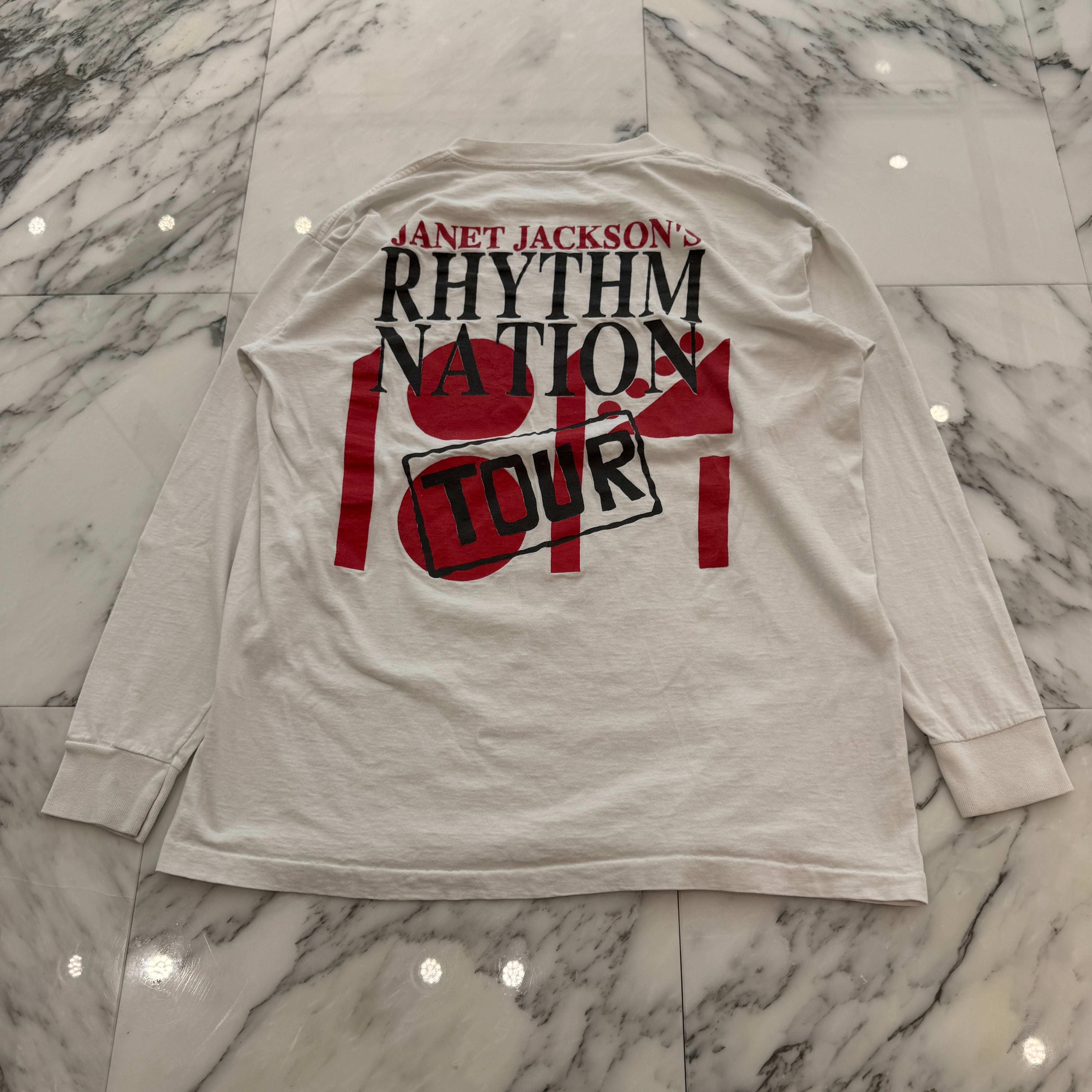 Vintage 90's Janet Jackson "Rhythm Nation World Tour 1990" L/S Tee 90's ジャネットジャクソン "リズムネーションワールドツアー 1900" ロングスリーブ Tシャツ