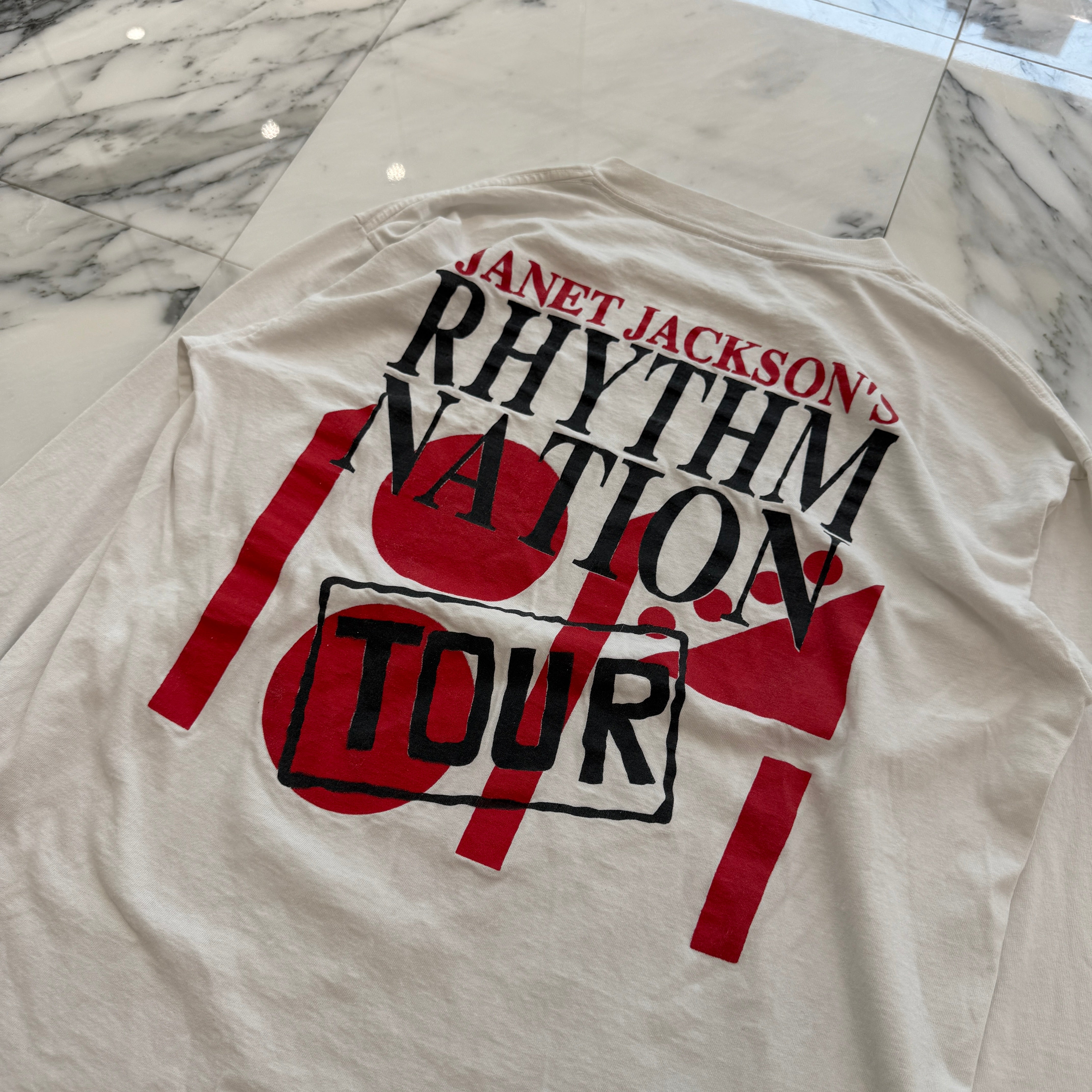 Vintage 90's Janet Jackson "Rhythm Nation World Tour 1990" L/S Tee 90's ジャネットジャクソン "リズムネーションワールドツアー 1900" ロングスリーブ Tシャツ