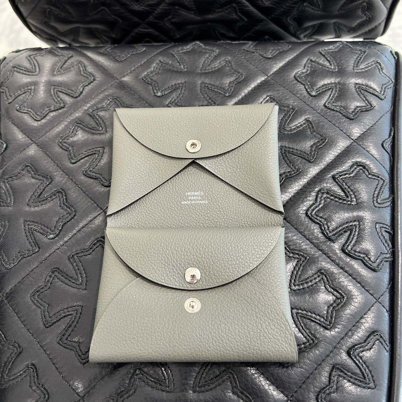 HERMES Calvi Duo Card Case "Vale Mangrove" B刻印 エルメス カルヴィデュオ カードケース "ヴェールマングローブ" B刻印