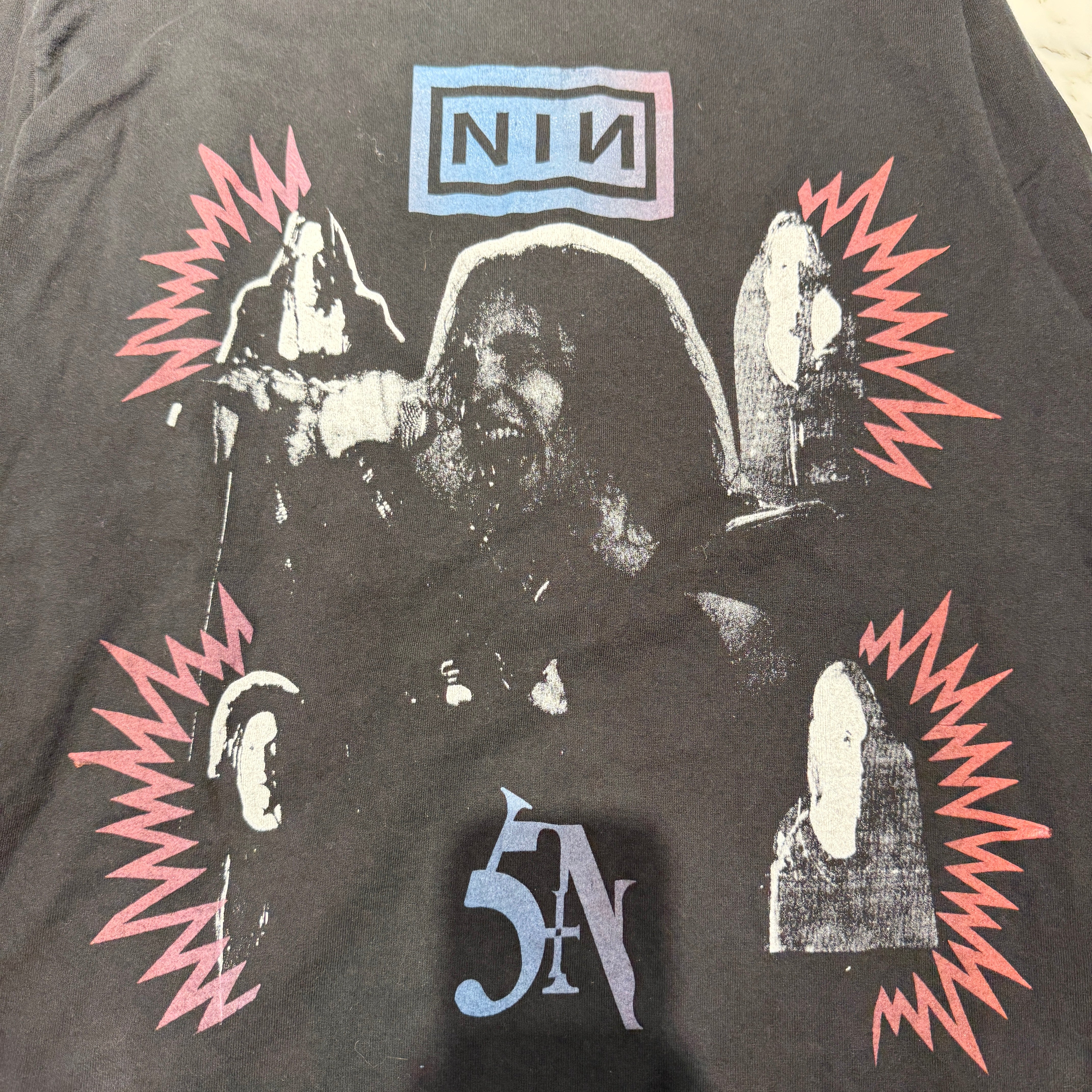 Vintage 90's NINE INCH NAILS "The Outside Tour" Starring David Bowie L/S Tee Size XL 90's ナインインチネイルズ "ザ・アウトサイド・ツアー" スターリング デヴィッド・ボーイ ロングスリーブTシャツ サイズXL