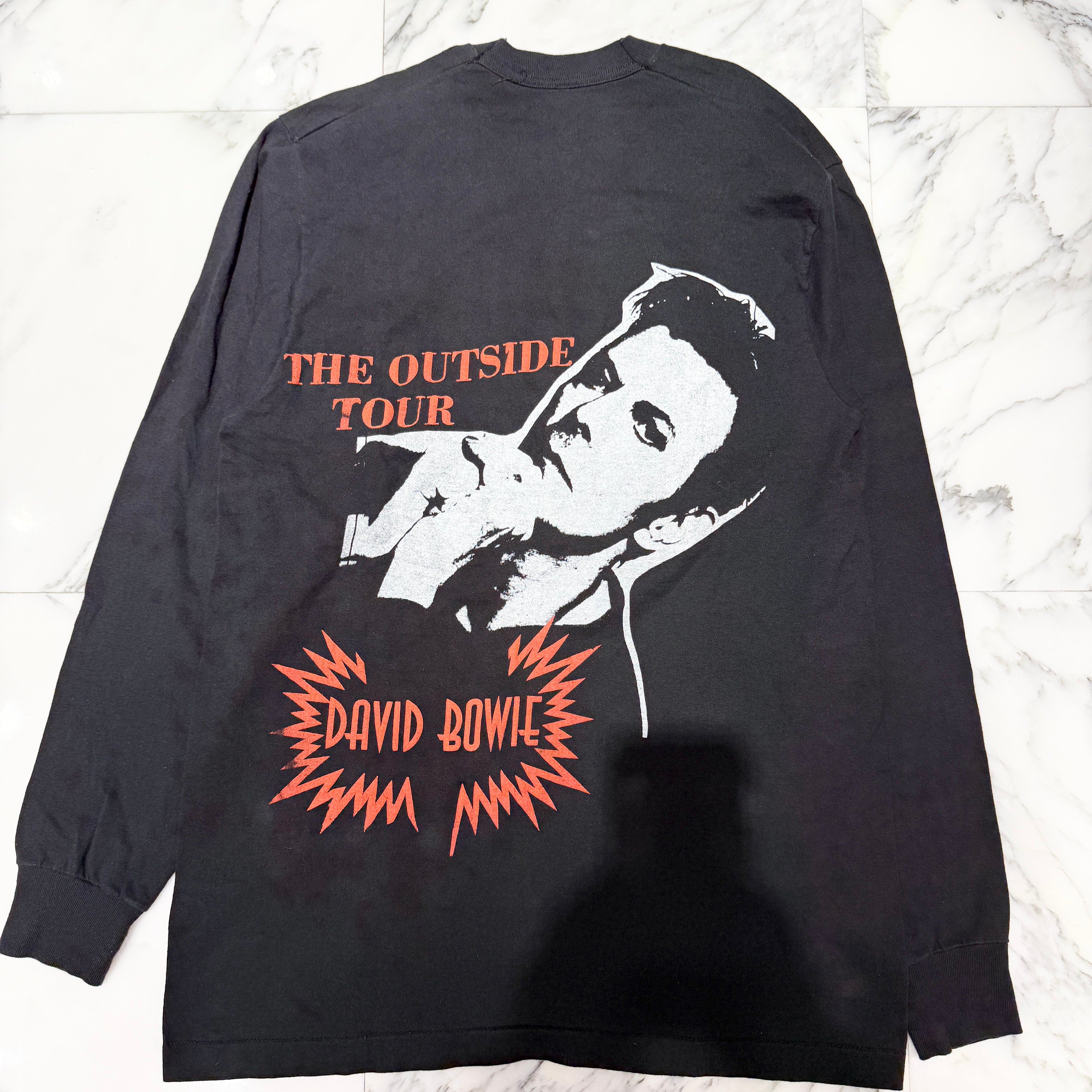 Vintage 90's NINE INCH NAILS "The Outside Tour" Starring David Bowie L/S Tee Size XL 90's ナインインチネイルズ "ザ・アウトサイド・ツアー" スターリング デヴィッド・ボーイ ロングスリーブTシャツ サイズXL