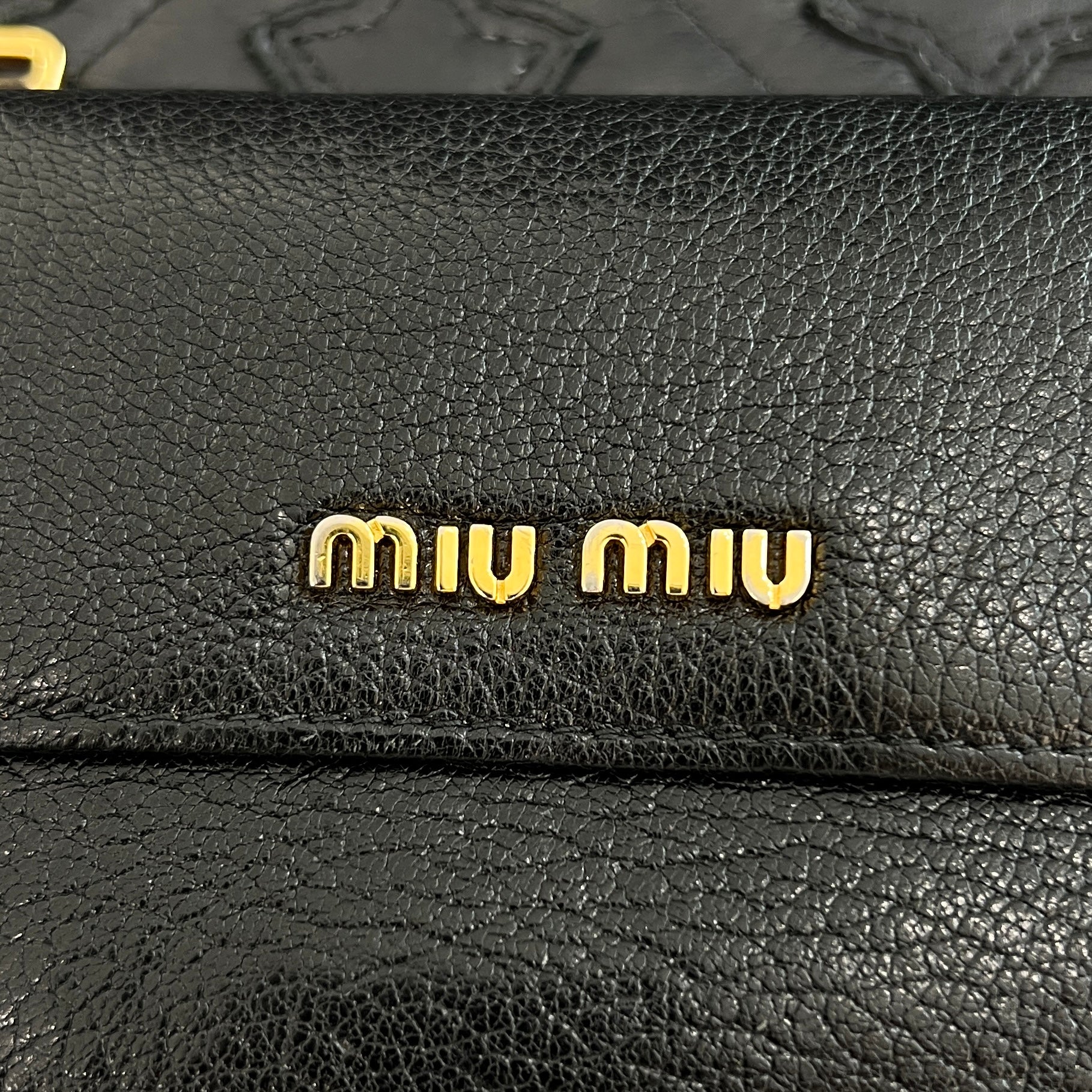 MIU MIU Madras Leather L-Zip Compact Wallet 5ML014 ミュウミュウ マドラス レザー Lジップ コンパクトウォレット