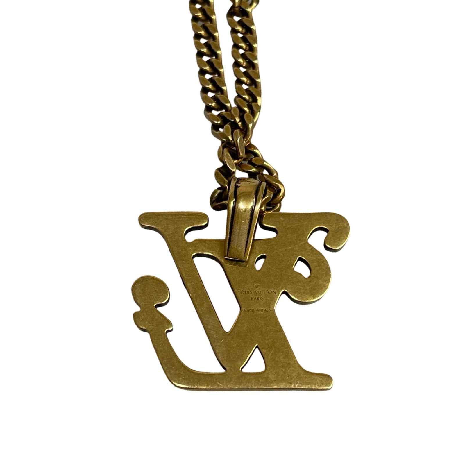 LOUIS VUITTON×NIGO 2020AW Collier Squared LV Gold Necklace MP2692